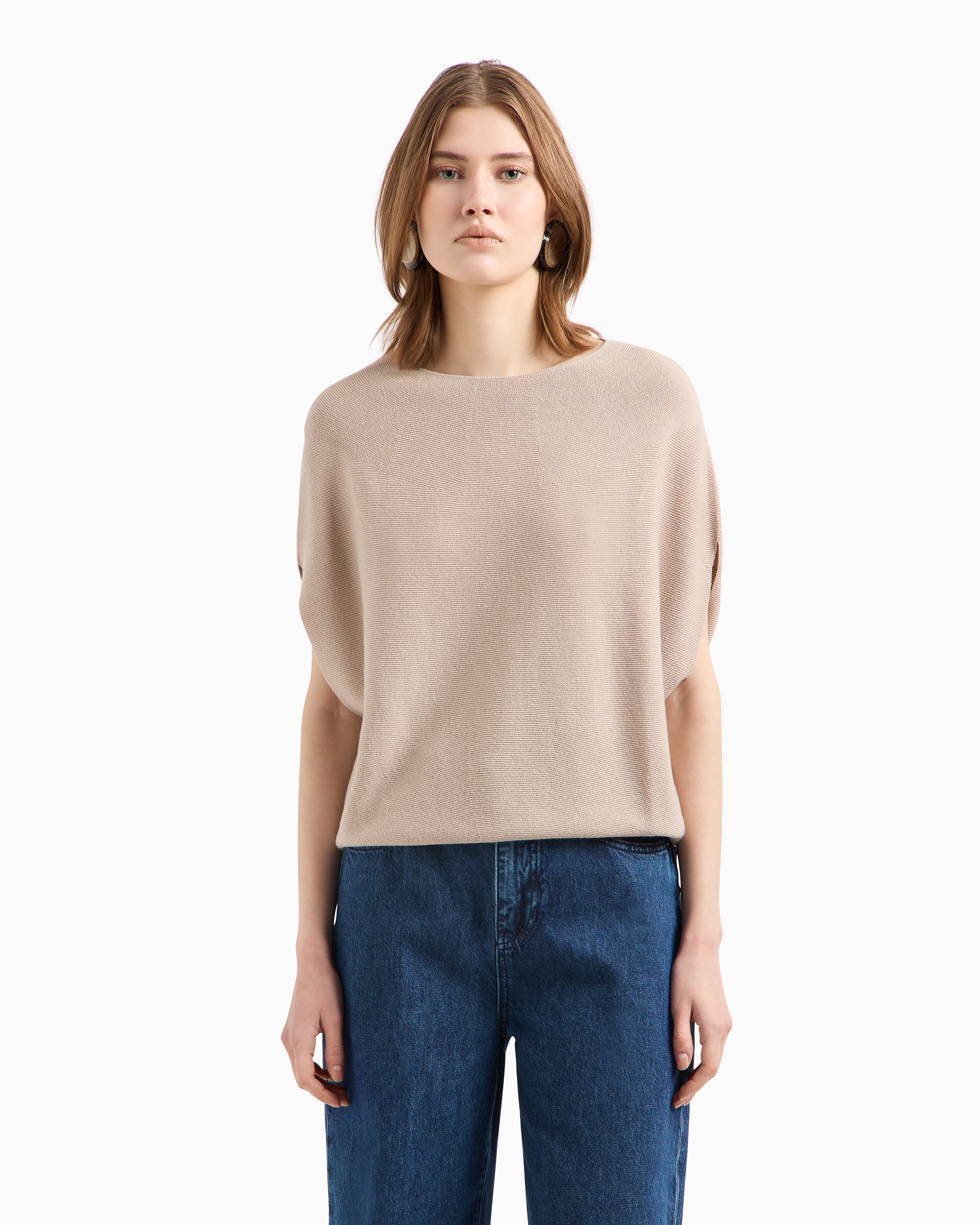 Seamless jumper in a links-stitch knit | Emporio Armani
