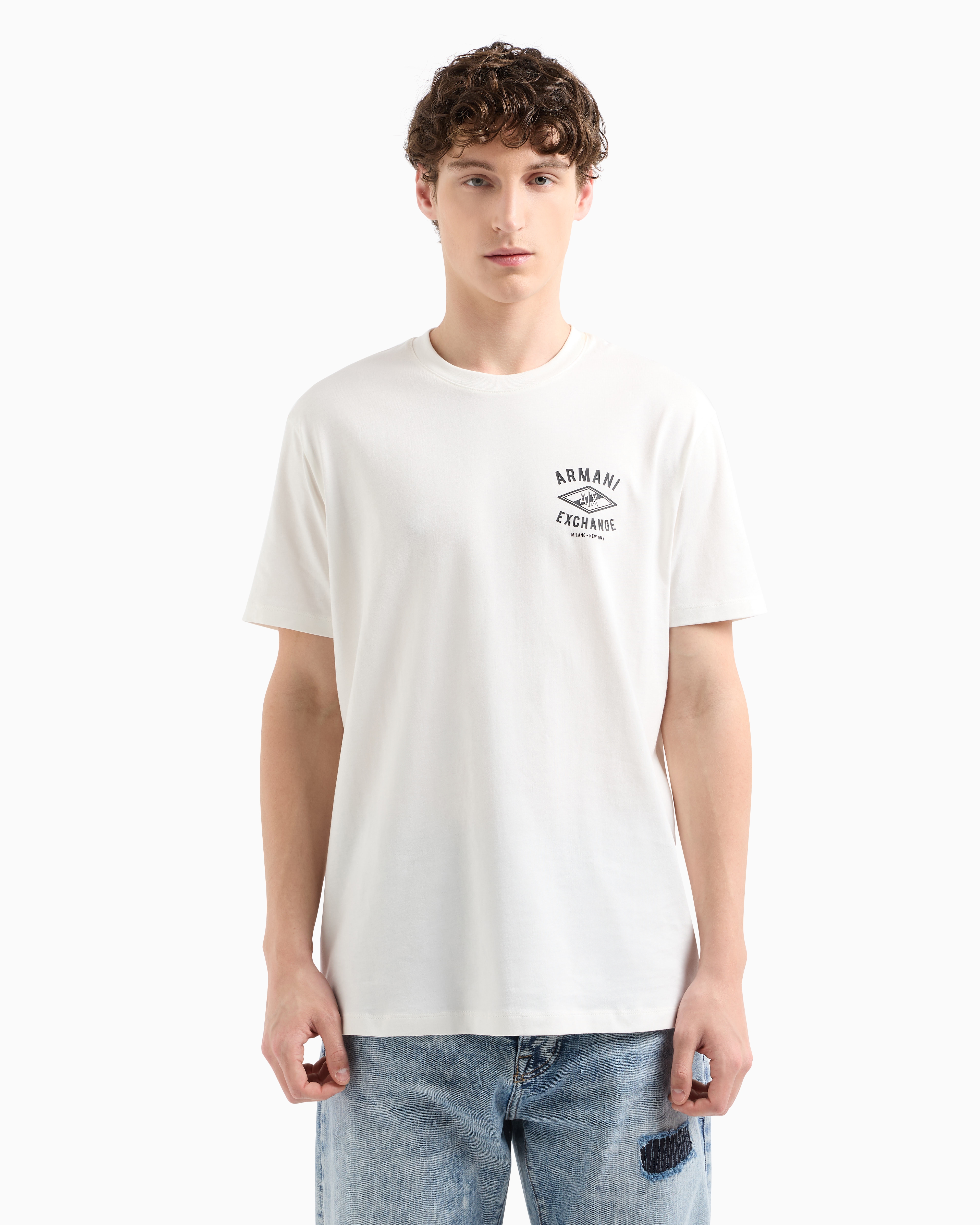 Armani Exchange Regular Fit T-shirts In White