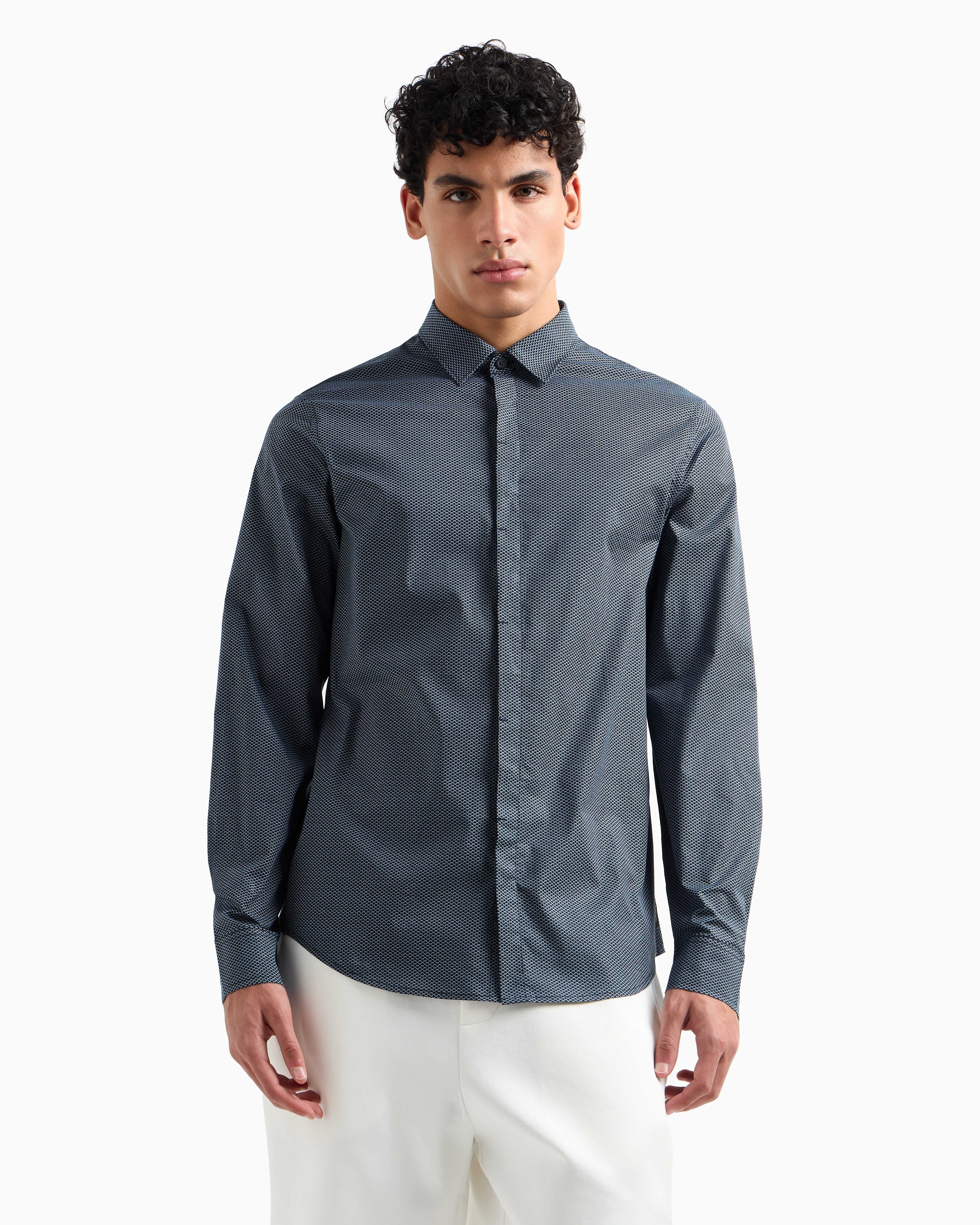 Armani Exchange Classic Shirts In Blue