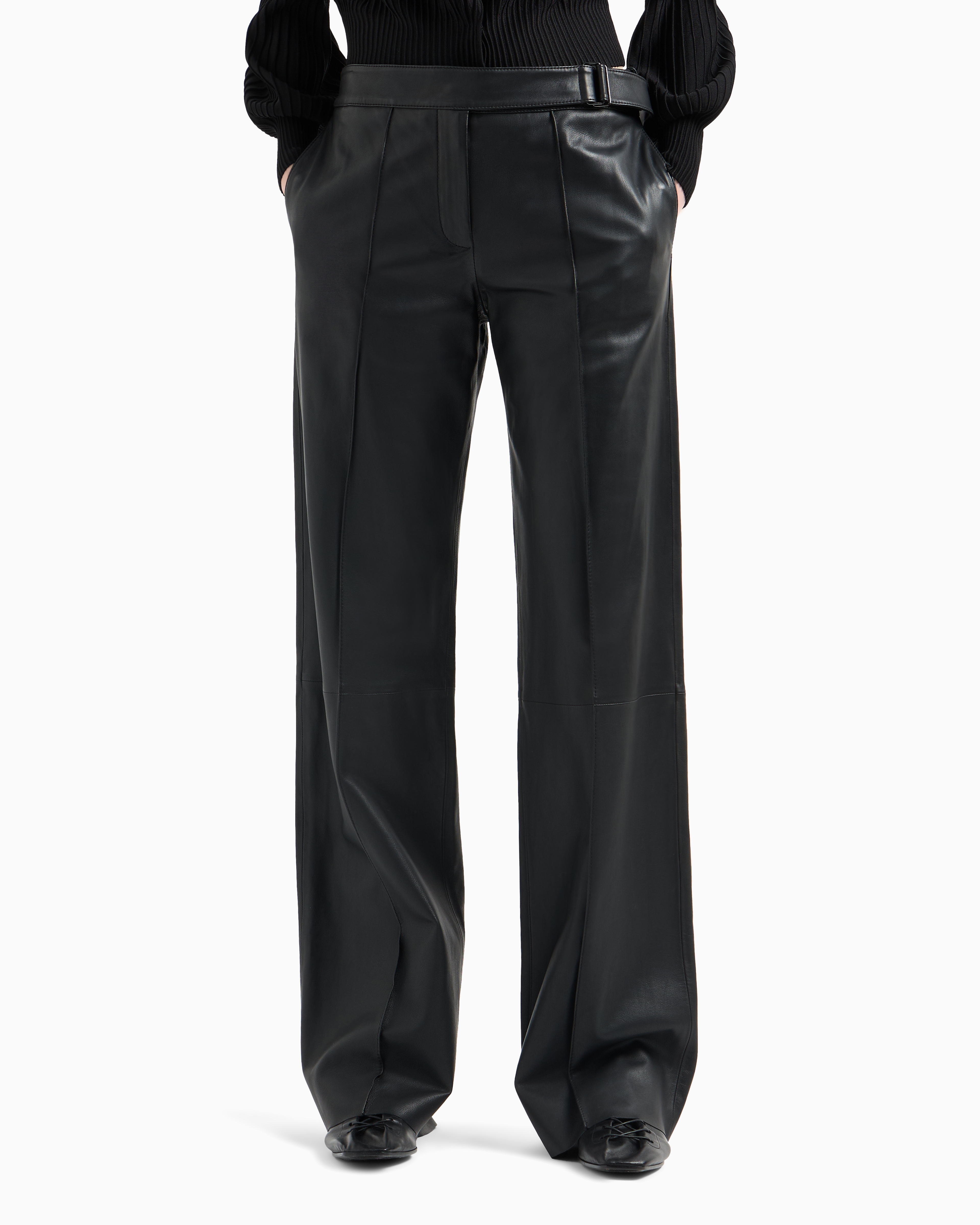 Glove-quality lambskin nappa leather palazzo trousers Glove-quality lambskin nappa leather palazzo trousers