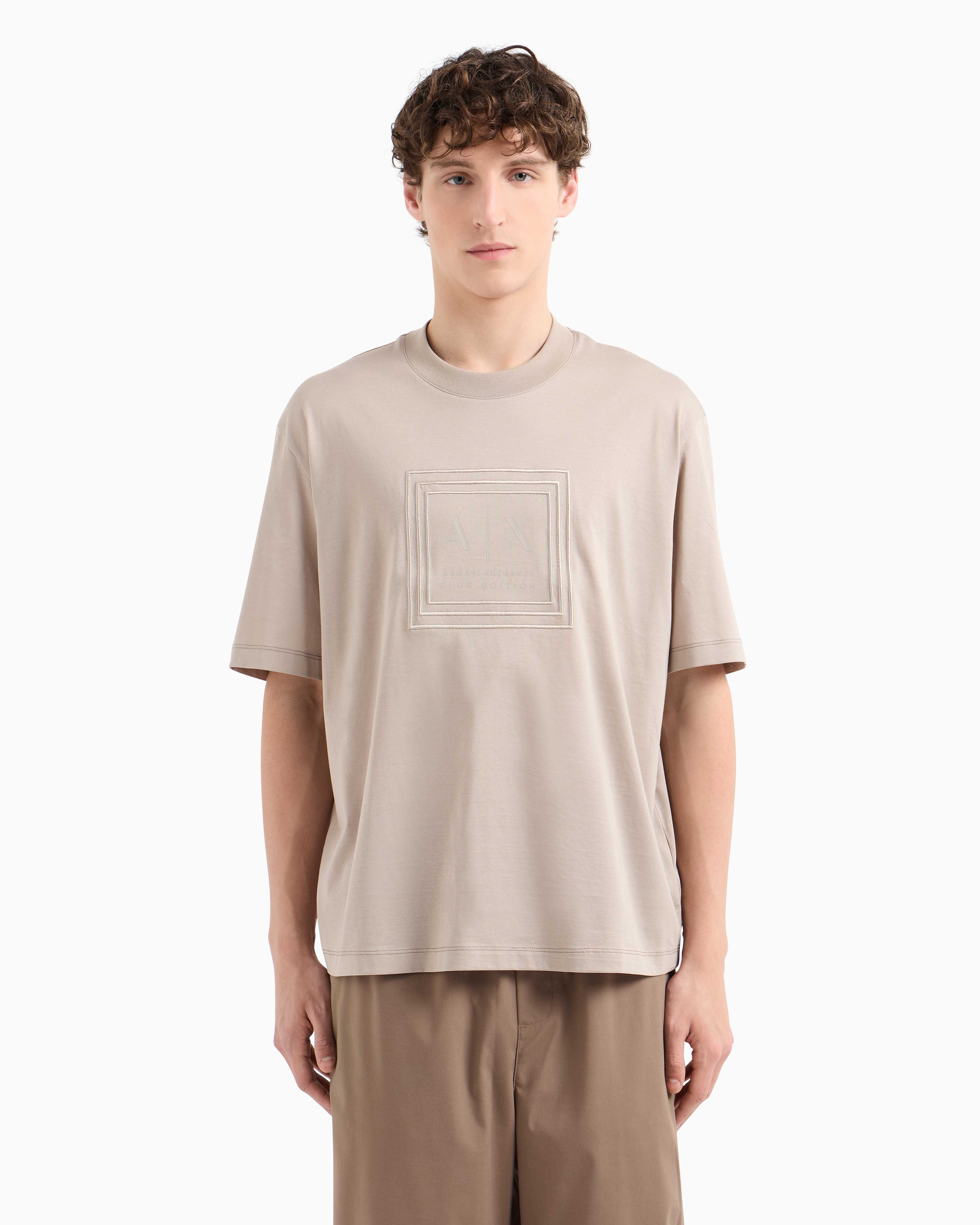 Regular fit mercerised cotton T-shirt