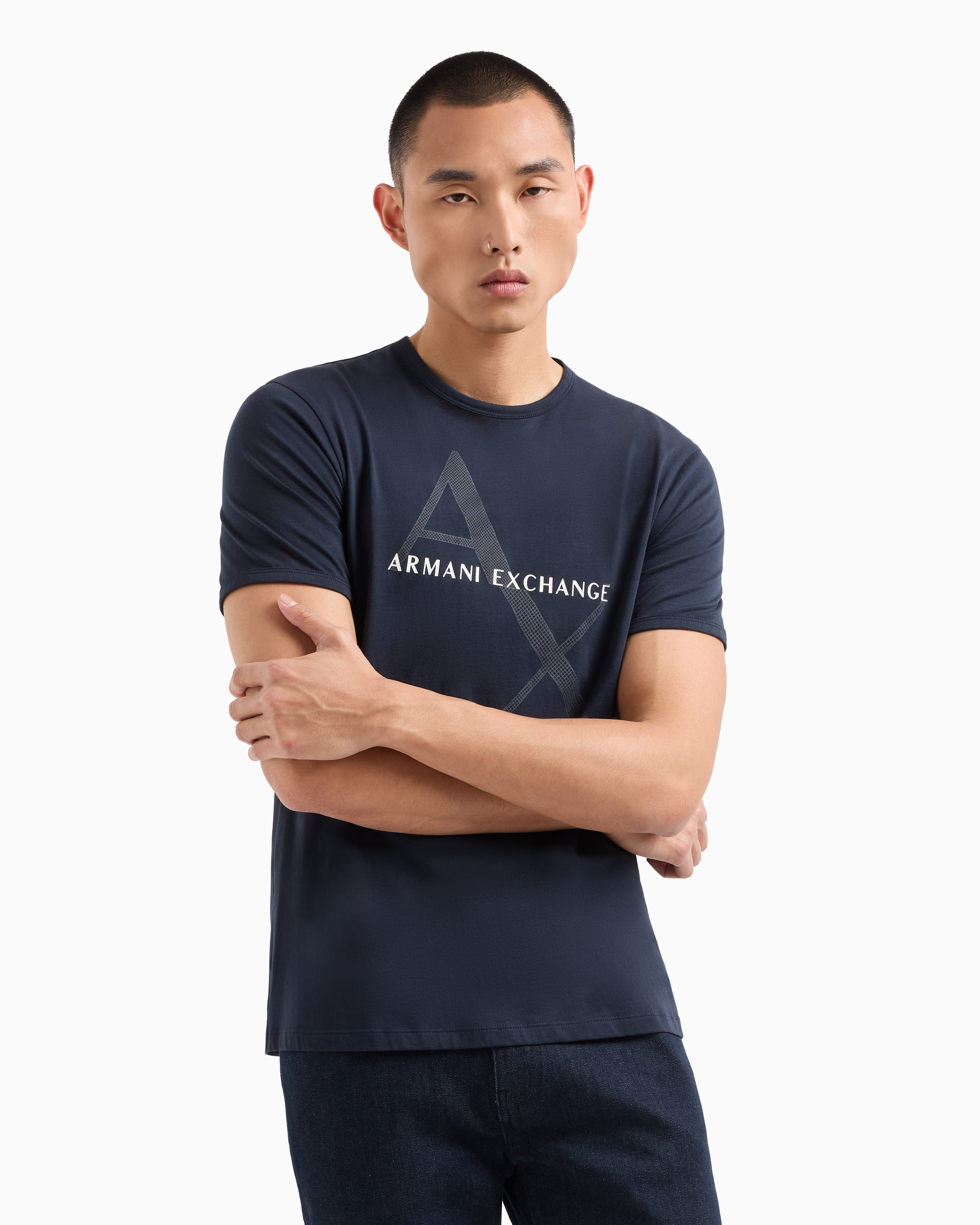 Armani Exchange - Regular Fit T-Shirts, Man, Navy Blue, Size: