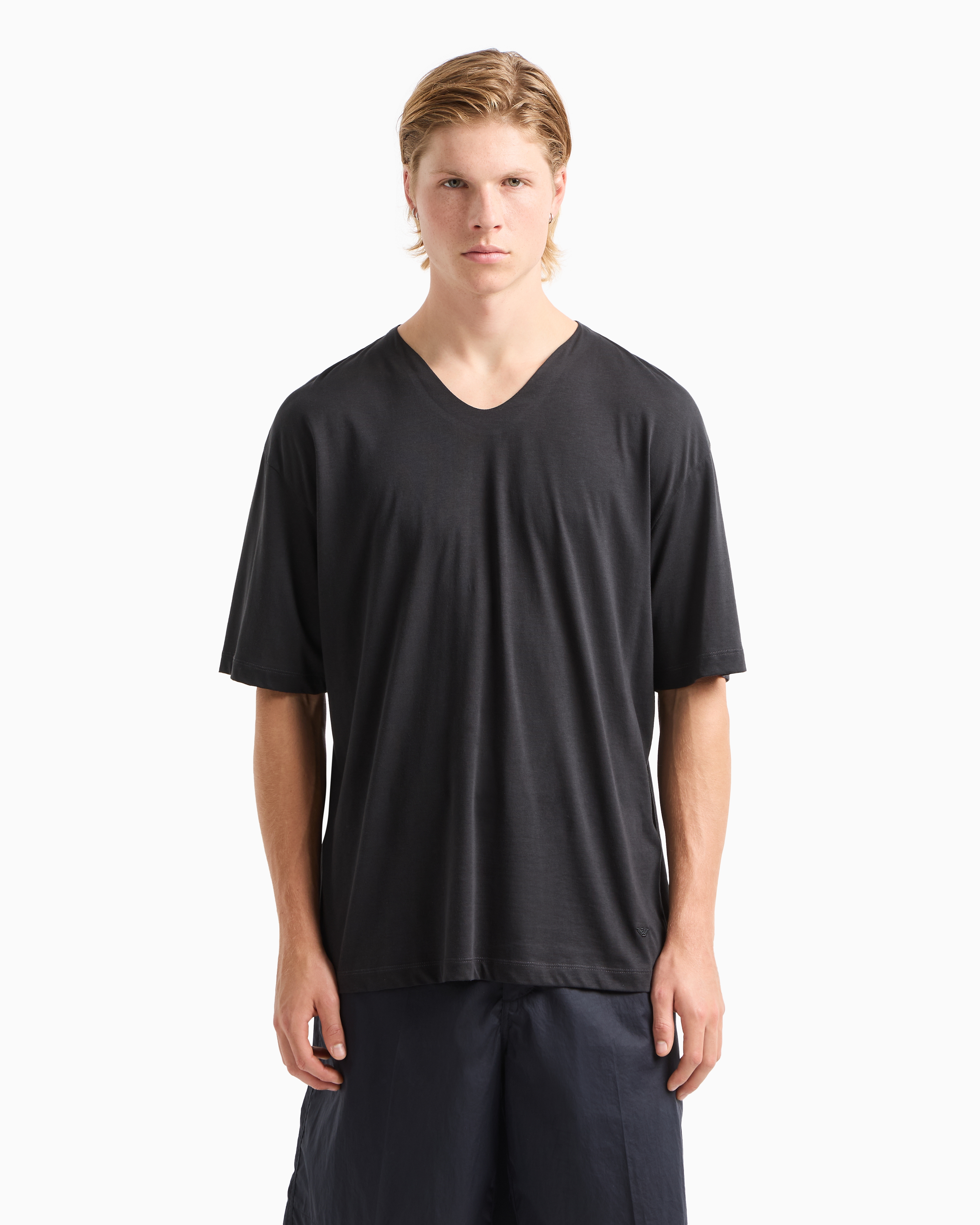 Emporio Armani Men's Allover Logo T-shirt In Black