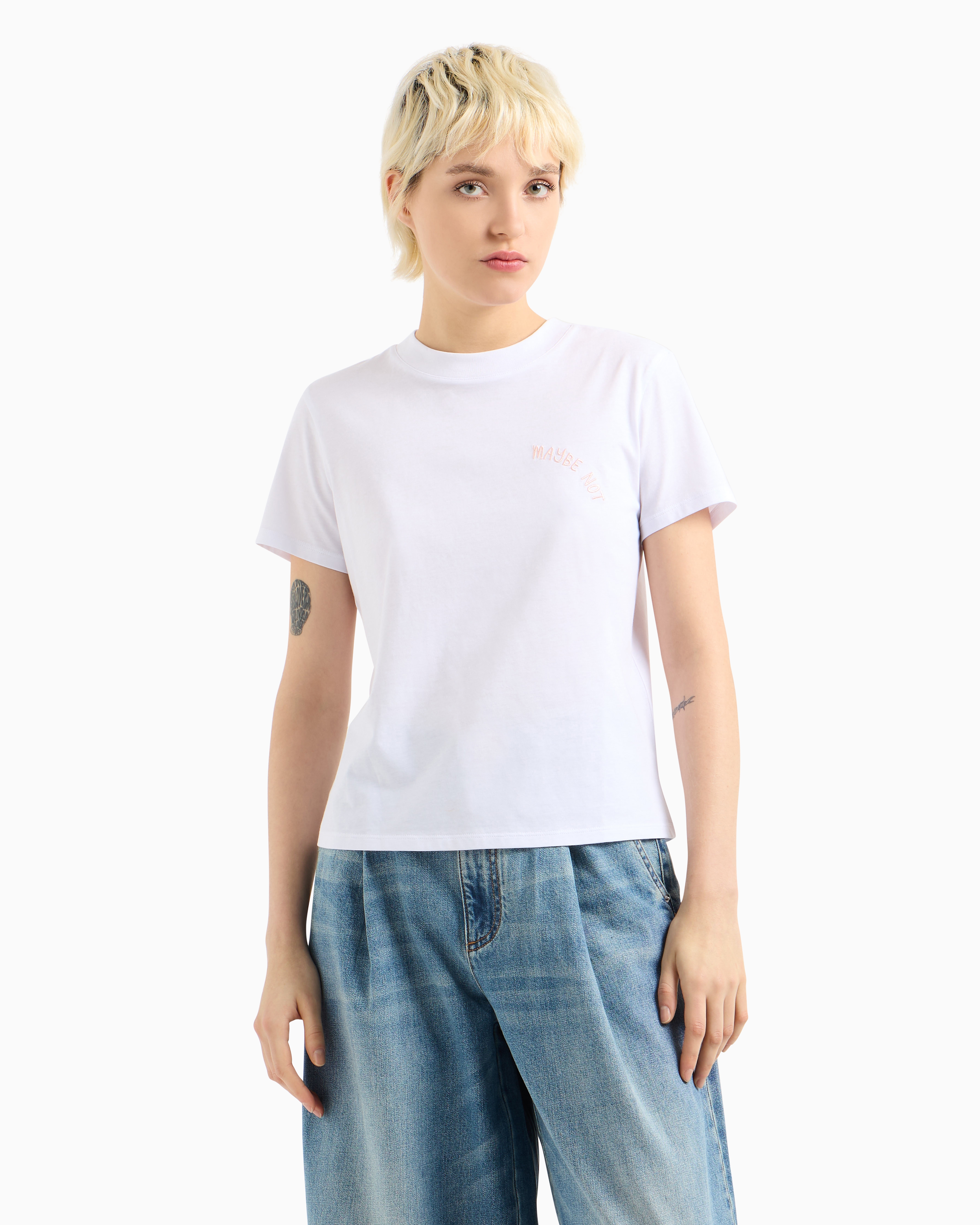 Armani Exchange Regular Fit T-shirts In White