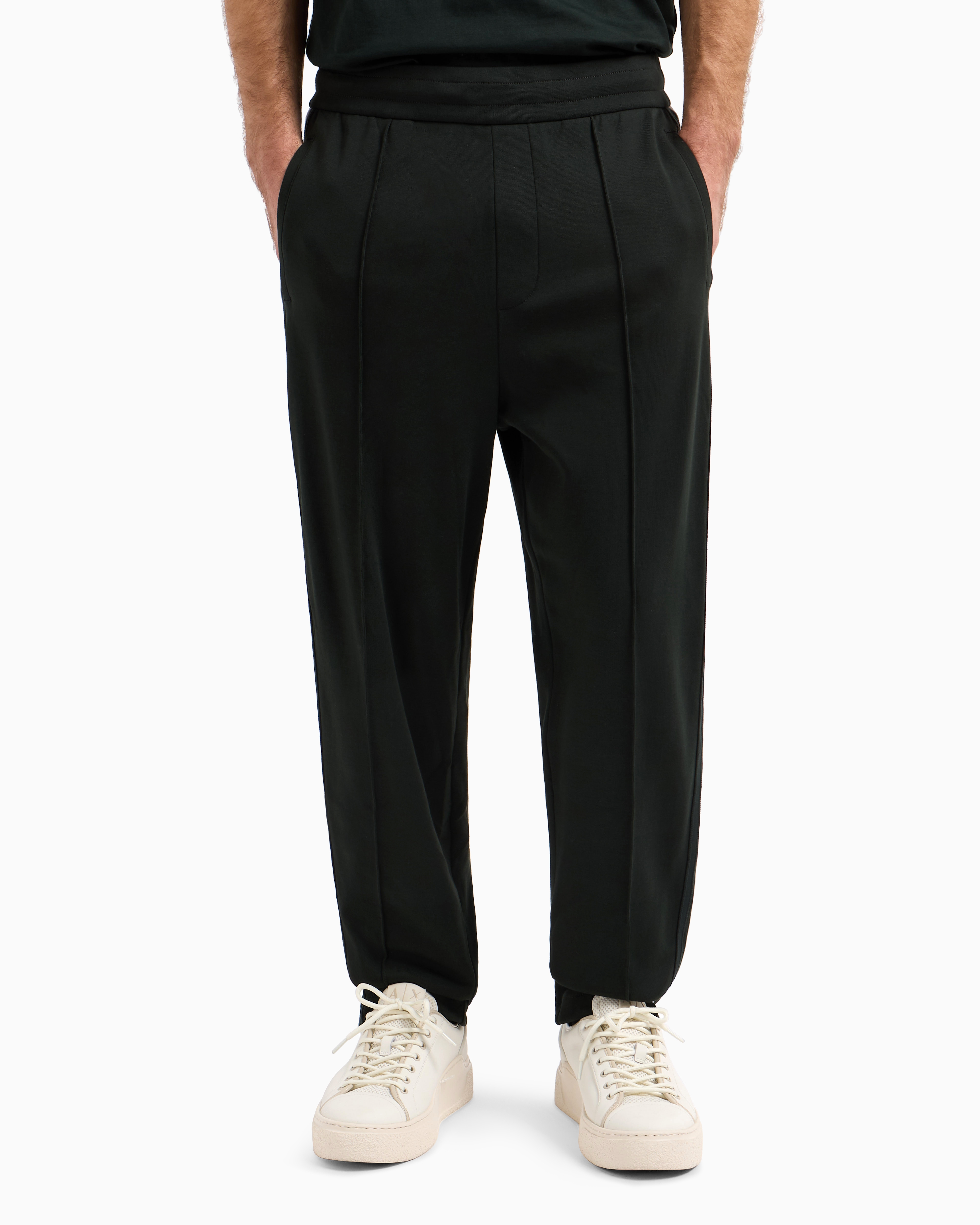Armani Exchange - Regular fit trousers with contrasting band, Man, Green, Size: