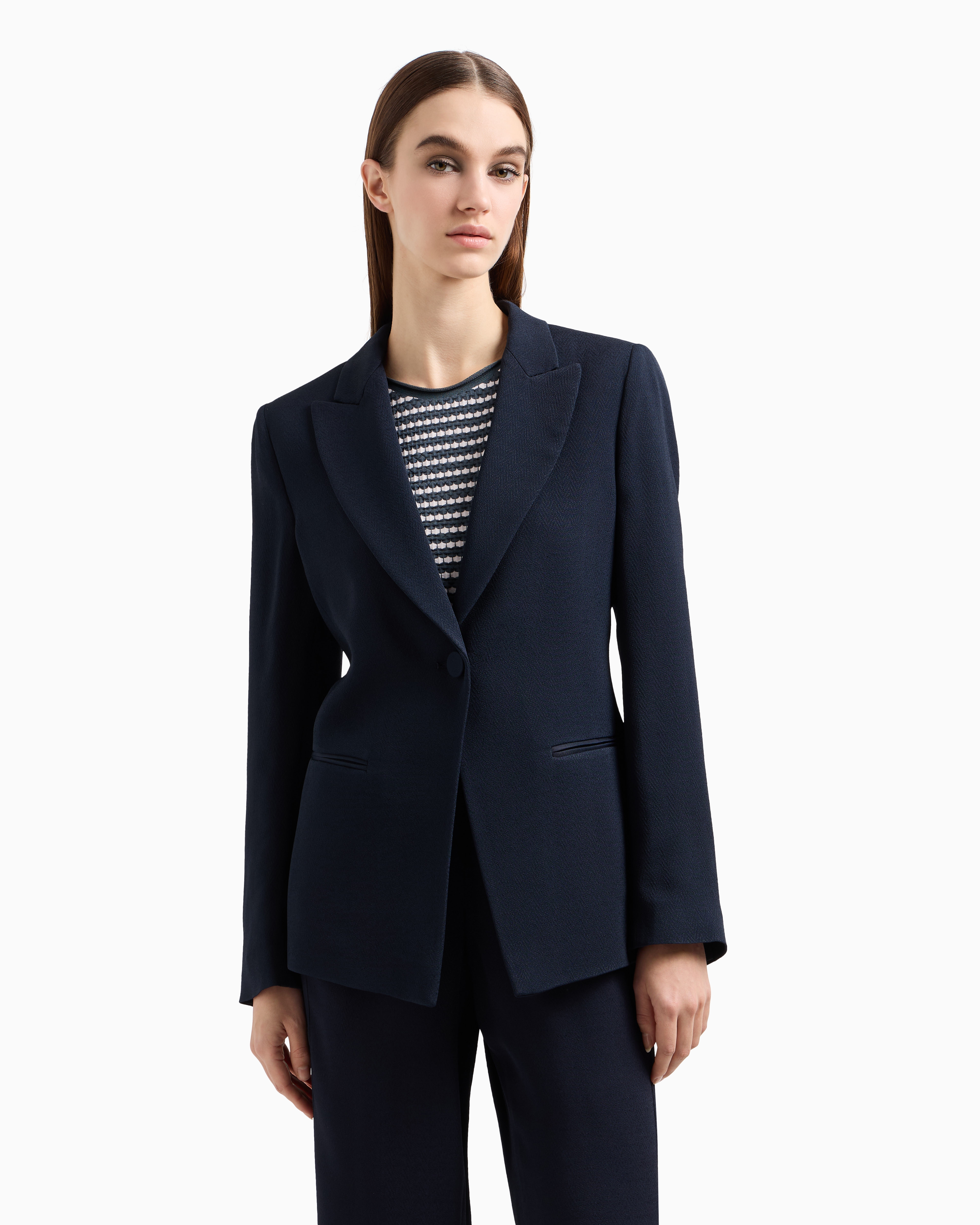 アウターその他 EMPORIO ARMANI Woman Blazer Blue EW000979TE12255 OB003 EW000979_TE12255_OB003_F_SS202