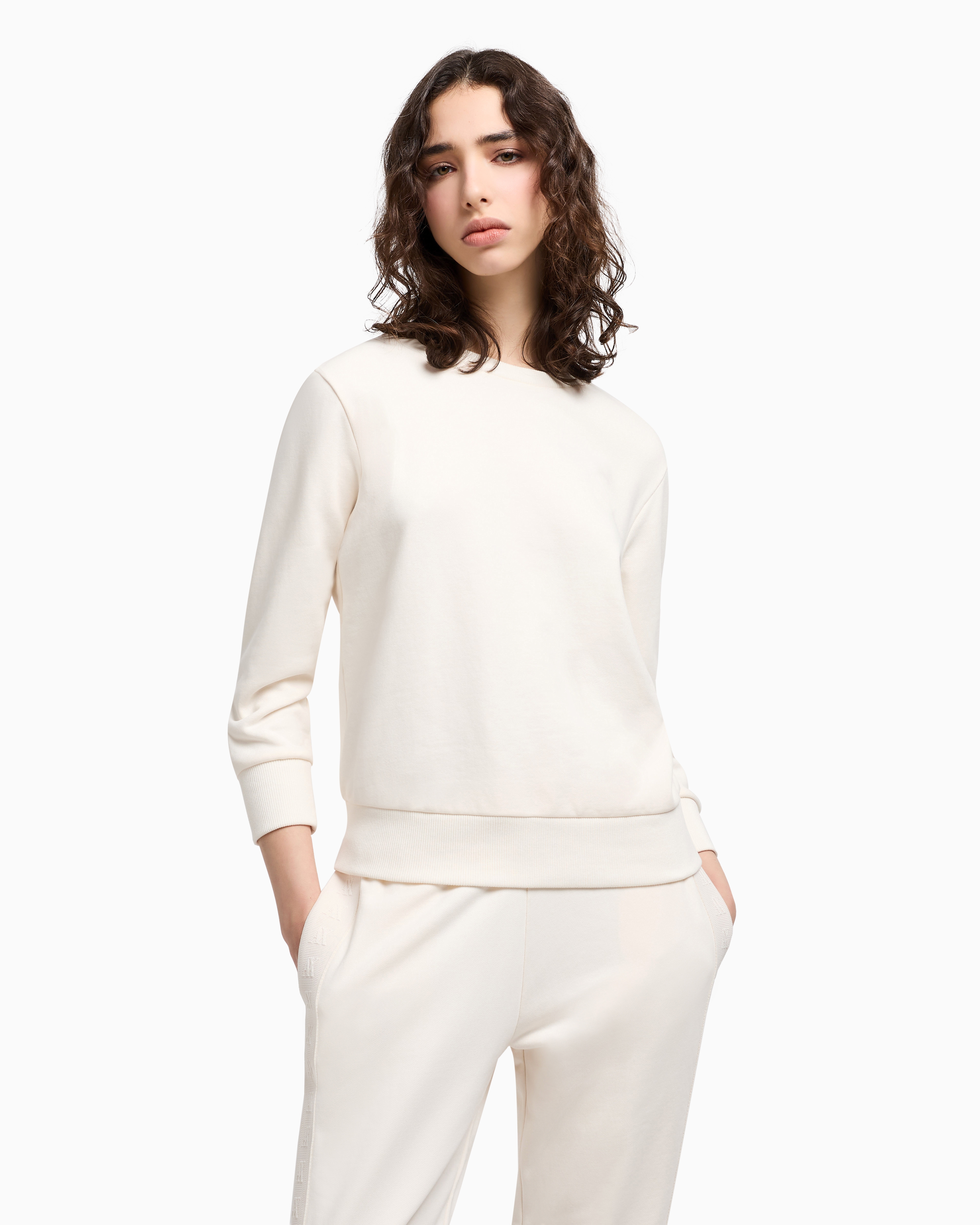 Armani Exchange - Sweatshirts without Hood, Woman, White, Size: