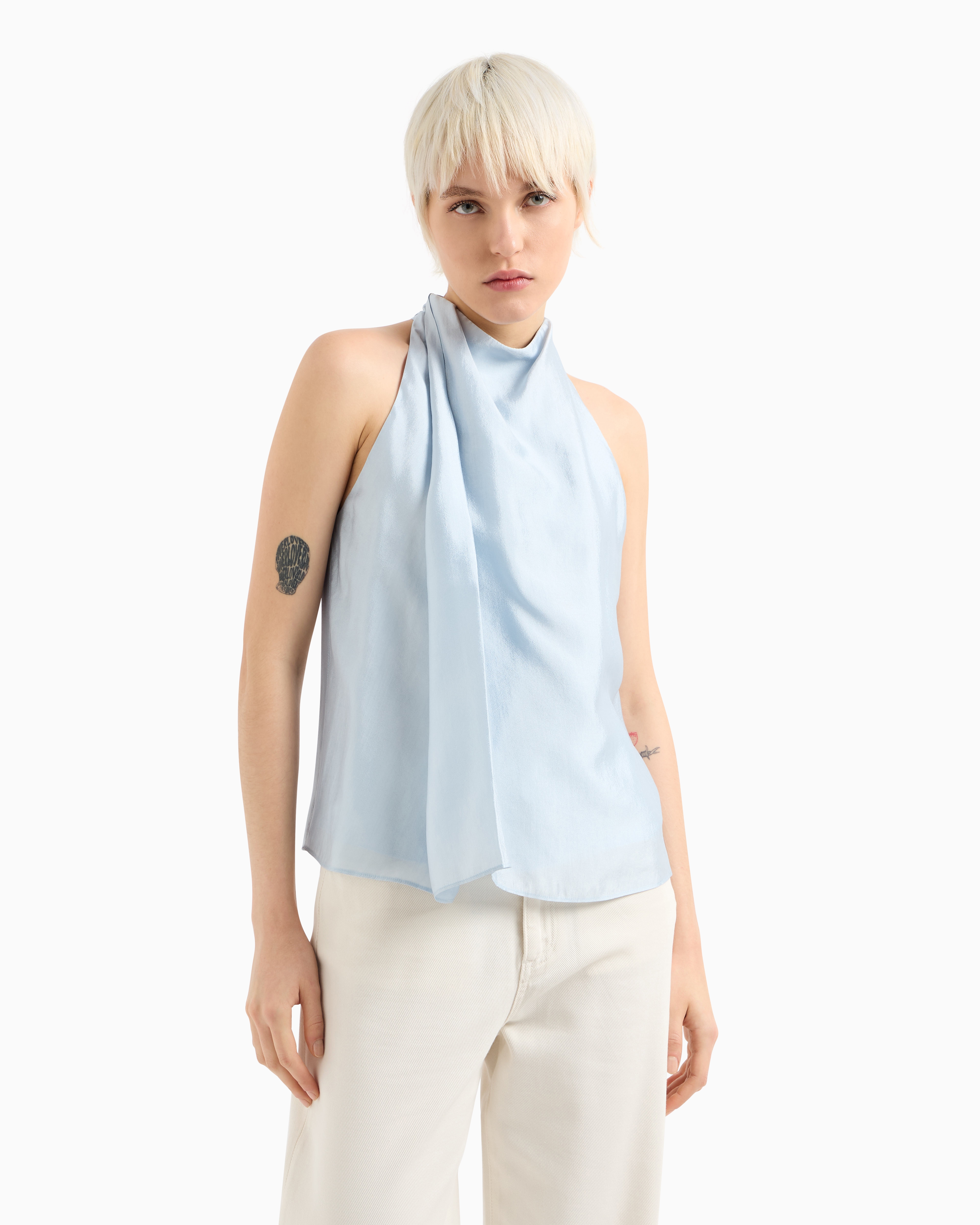 Armani Exchange Tops In Light Blue