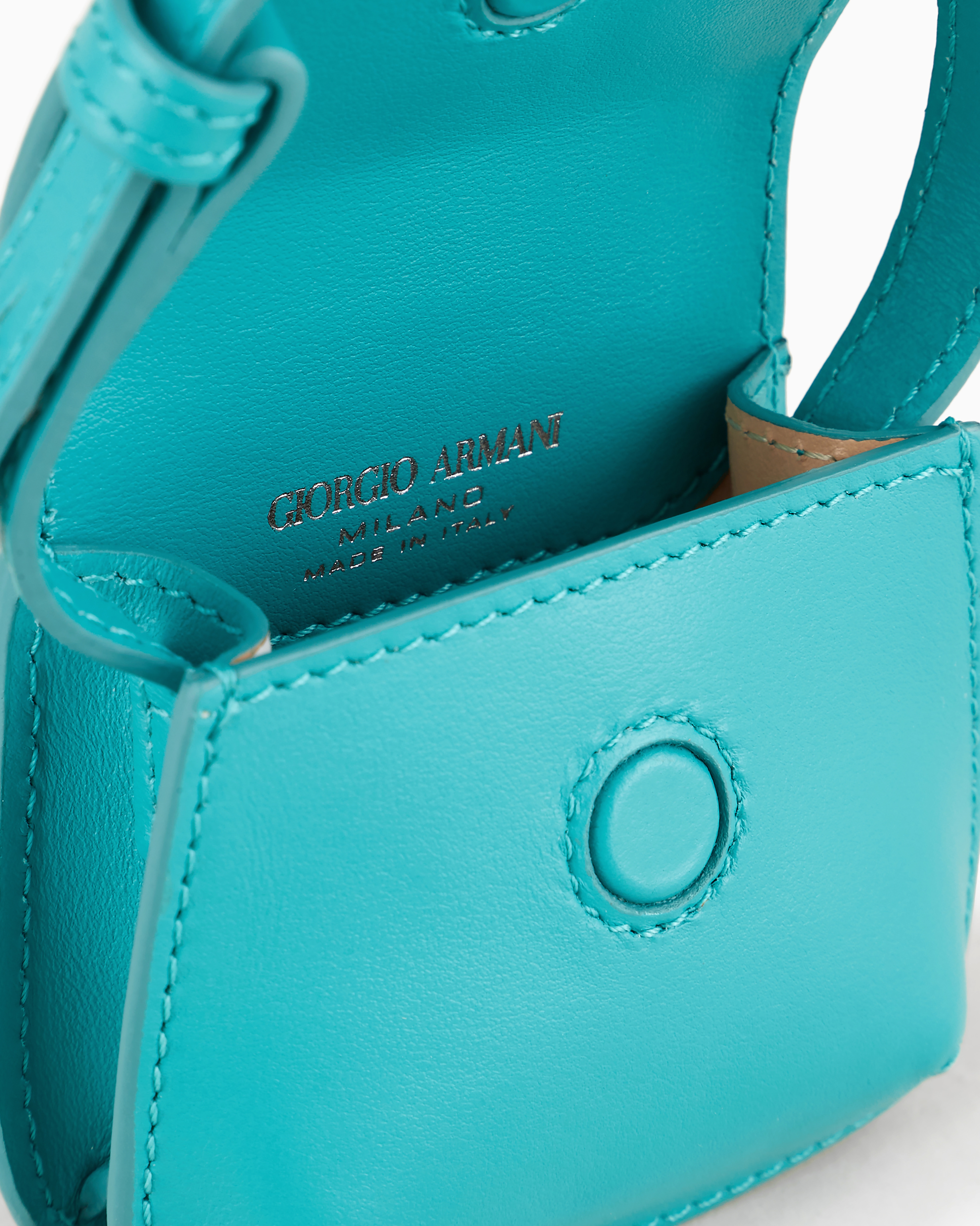 Giorgio Armani Love Collection Genderless Leather La Prima Micro Charm Bag In Green
