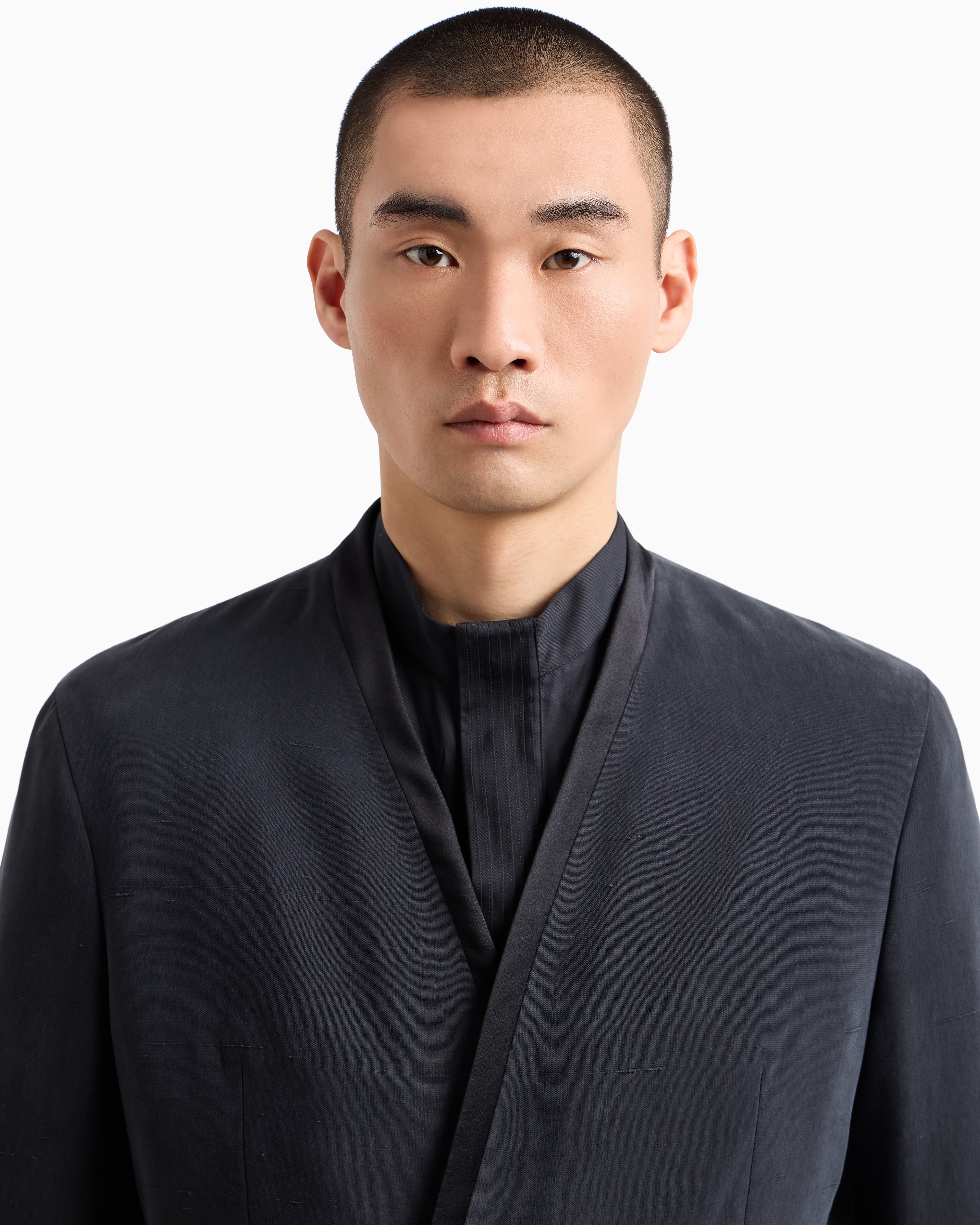 Giorgio Armani Regular-fit Shirt In Luxury Cotton Twill In Black