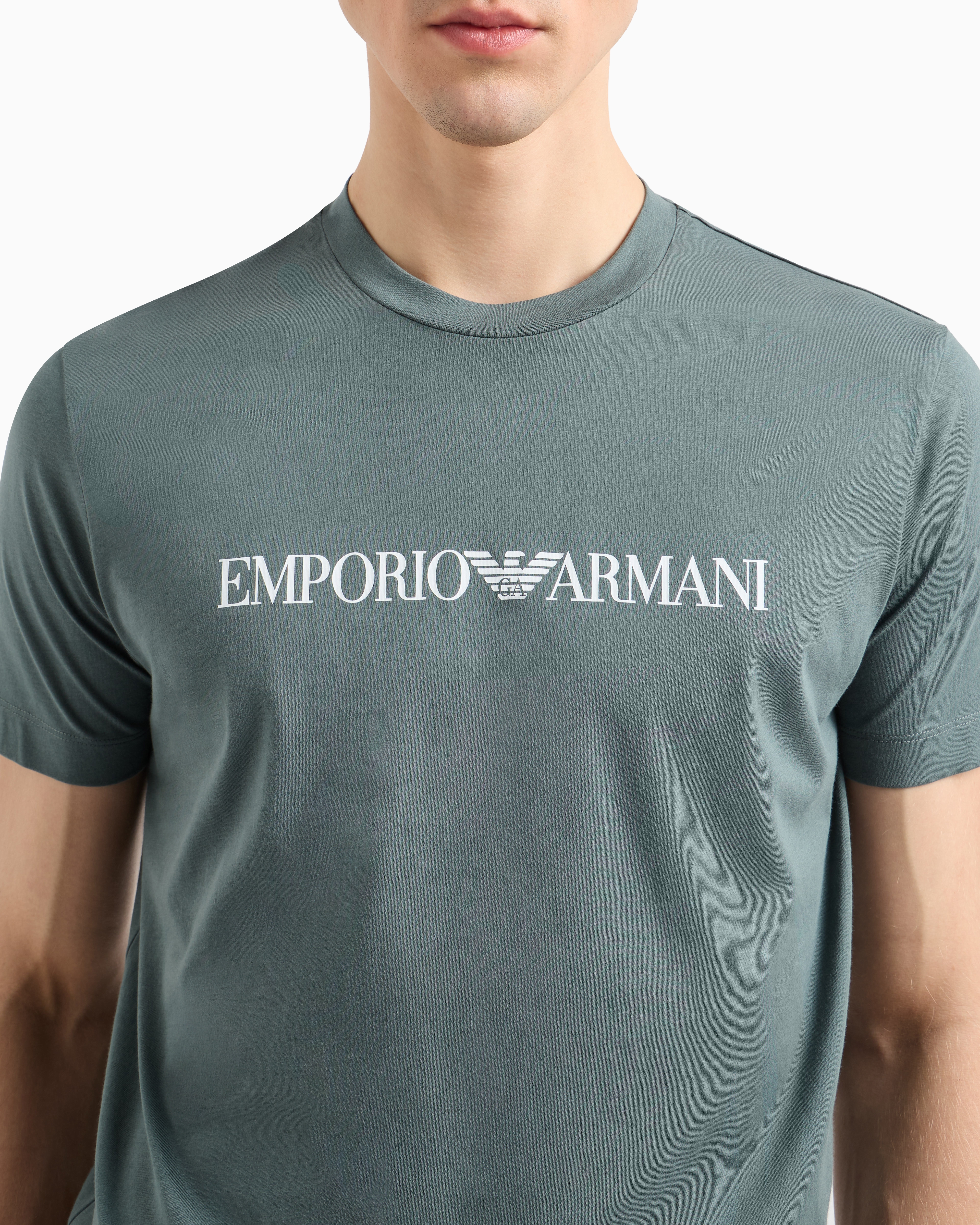 Tシャツ ピマジャージー ロゴプリント | Emporio Armani