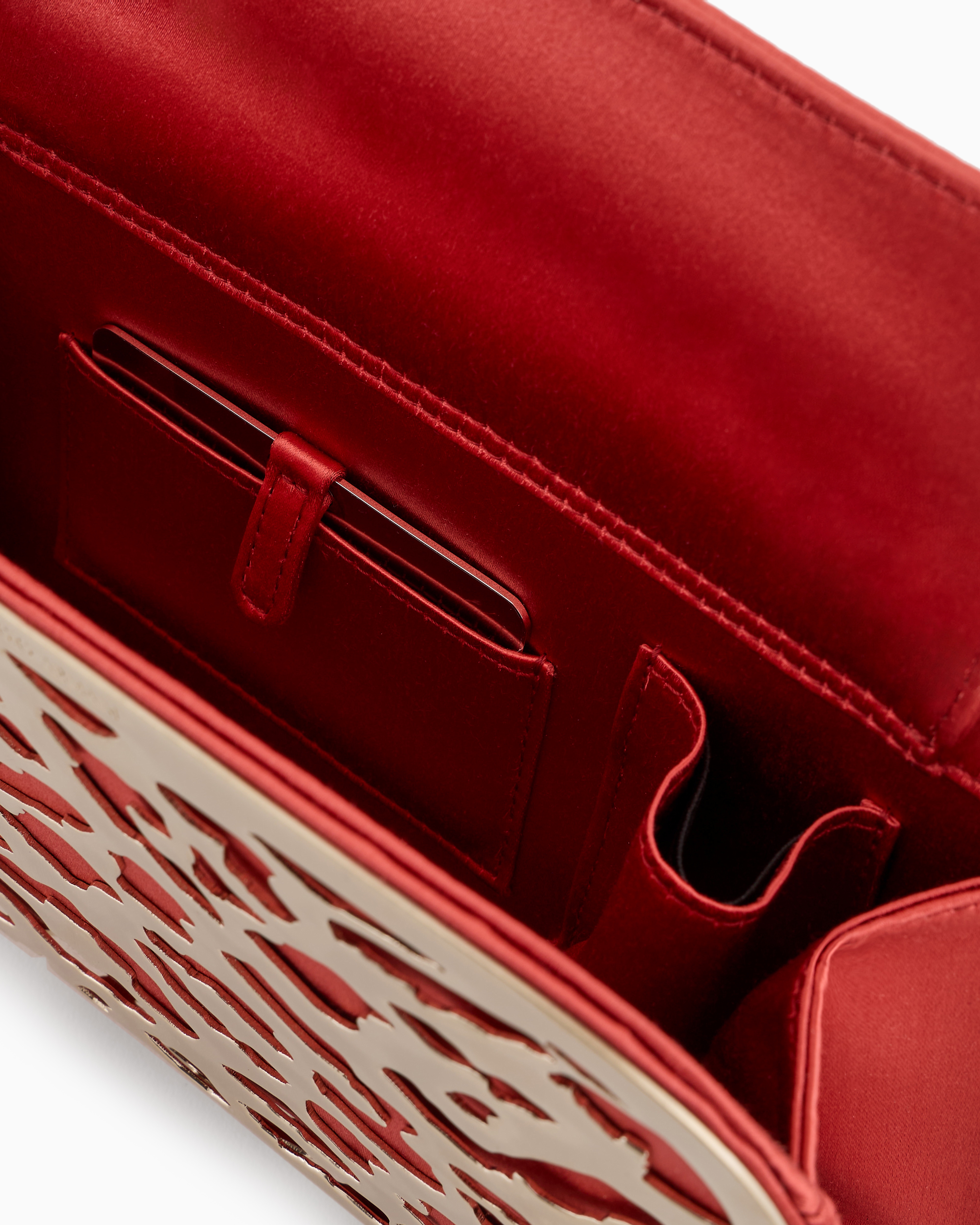 Giorgio Armani La Prima Satin And Metal Clutch Bag