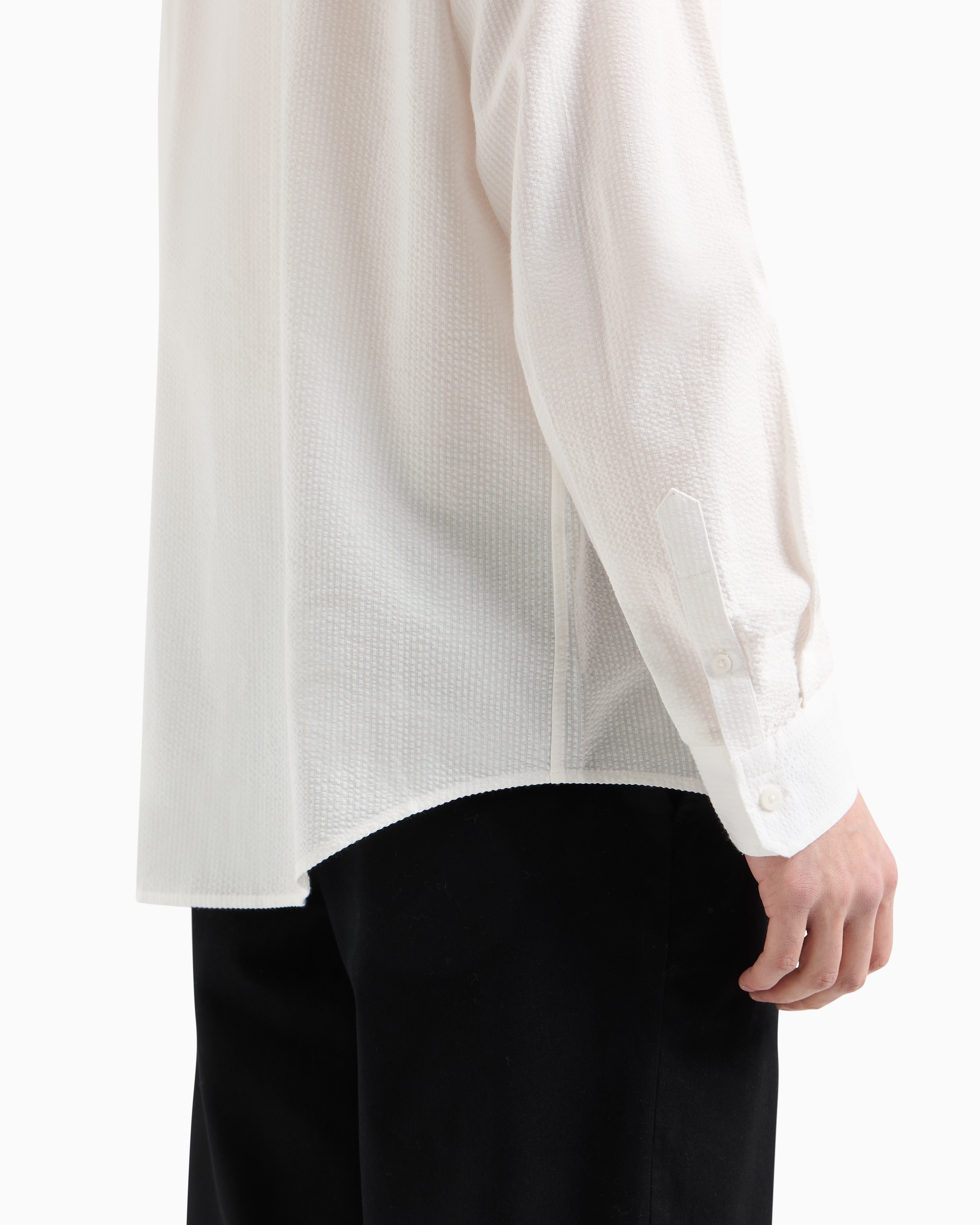 Armani Exchange - Regular fit shirt yarn dyed cotton, Man, White, Size: