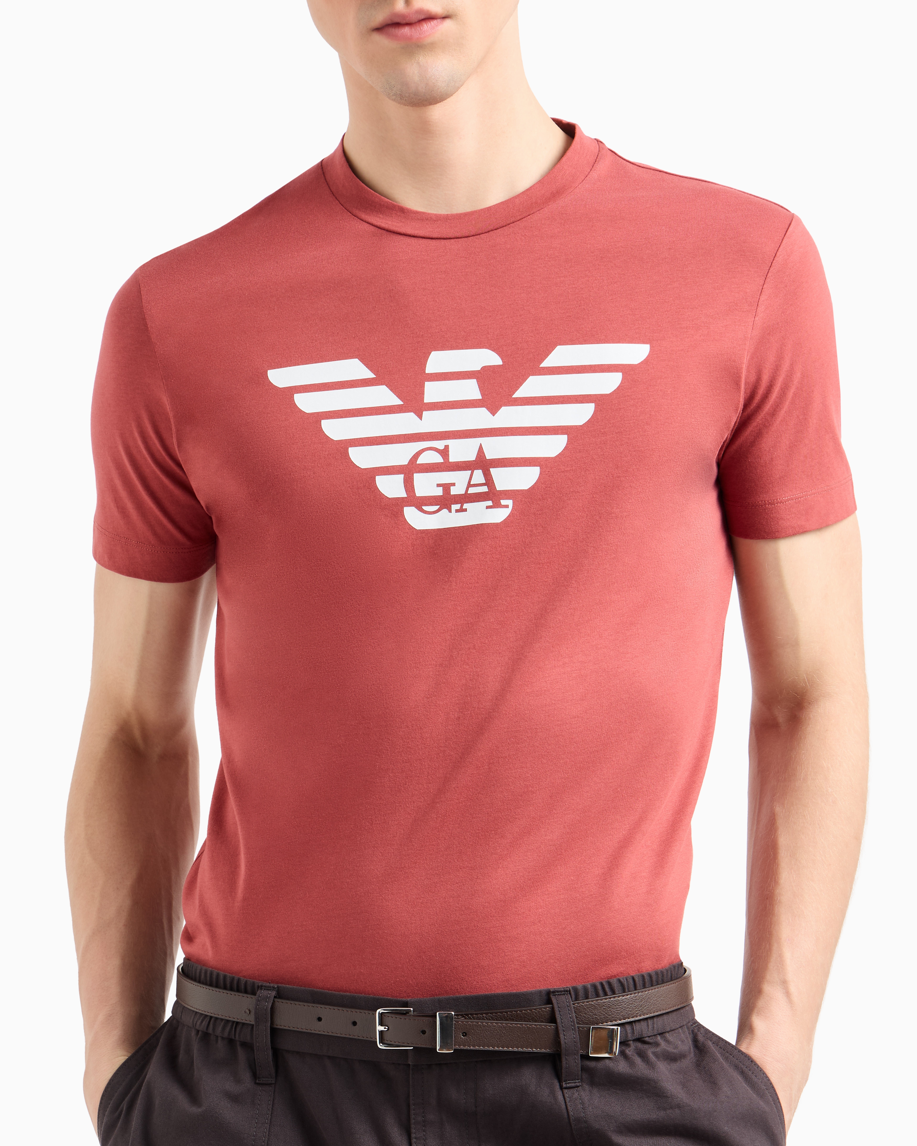 EMPORIO ARMANI Tシャツ・カットソー 赤 4105125J0077 Emporio Armani Men's T-Shirt EA7 6KPT03 PJ3BZ1, Short Sleeve