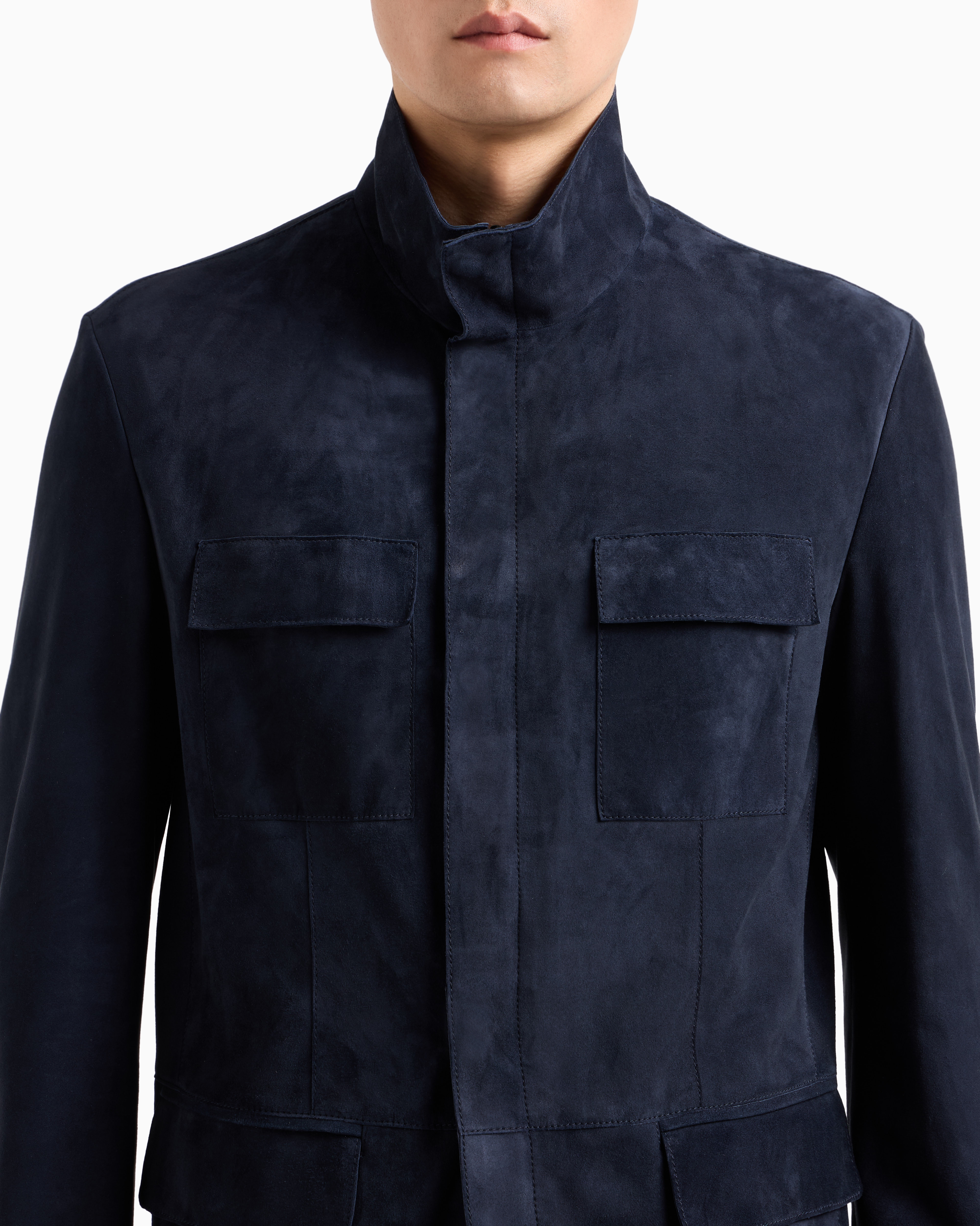 Giorgio Armani Suede Stand-collar Jacket