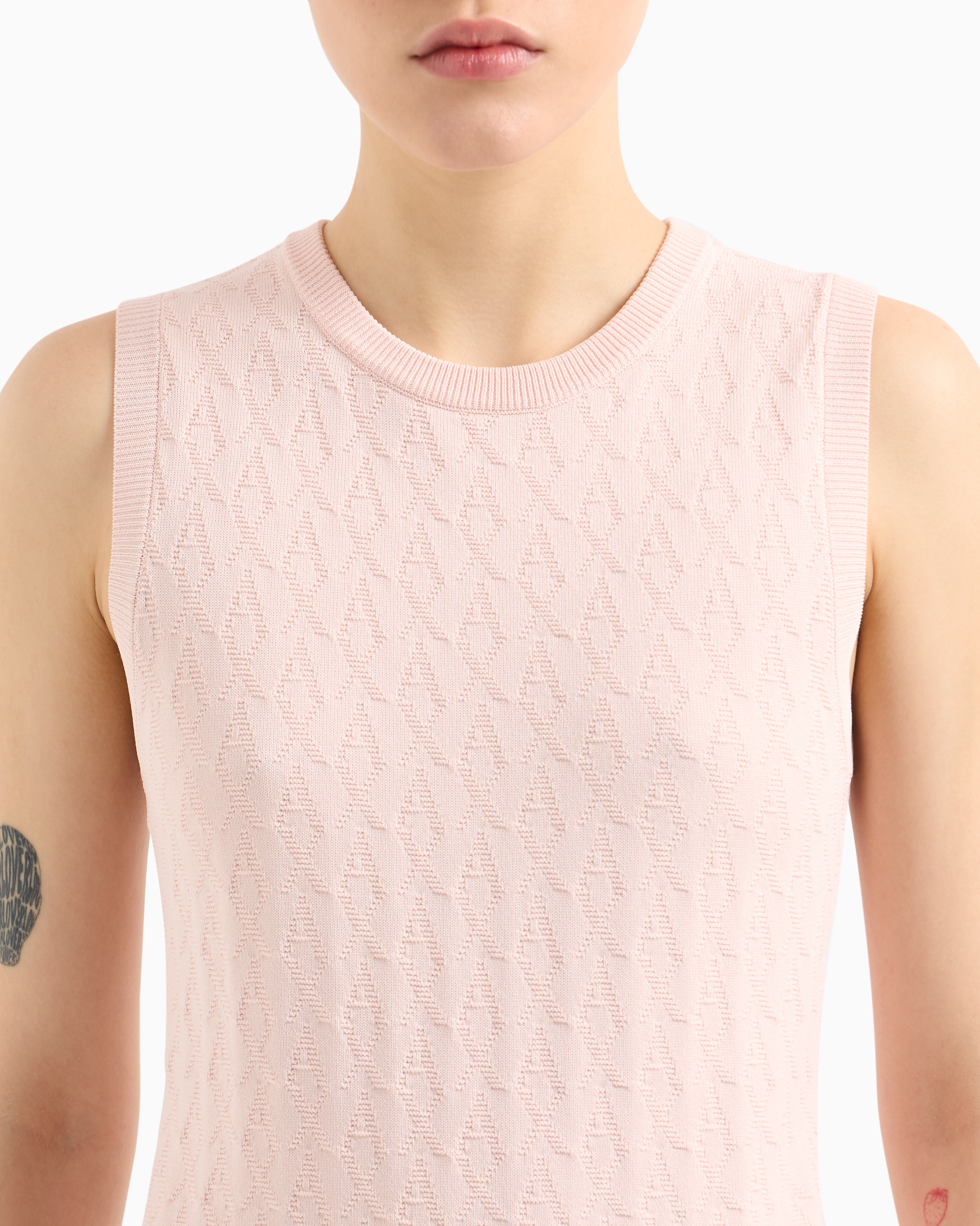 Armani Exchange - Sheath dress with allover logo, Woman, Pink, Size: