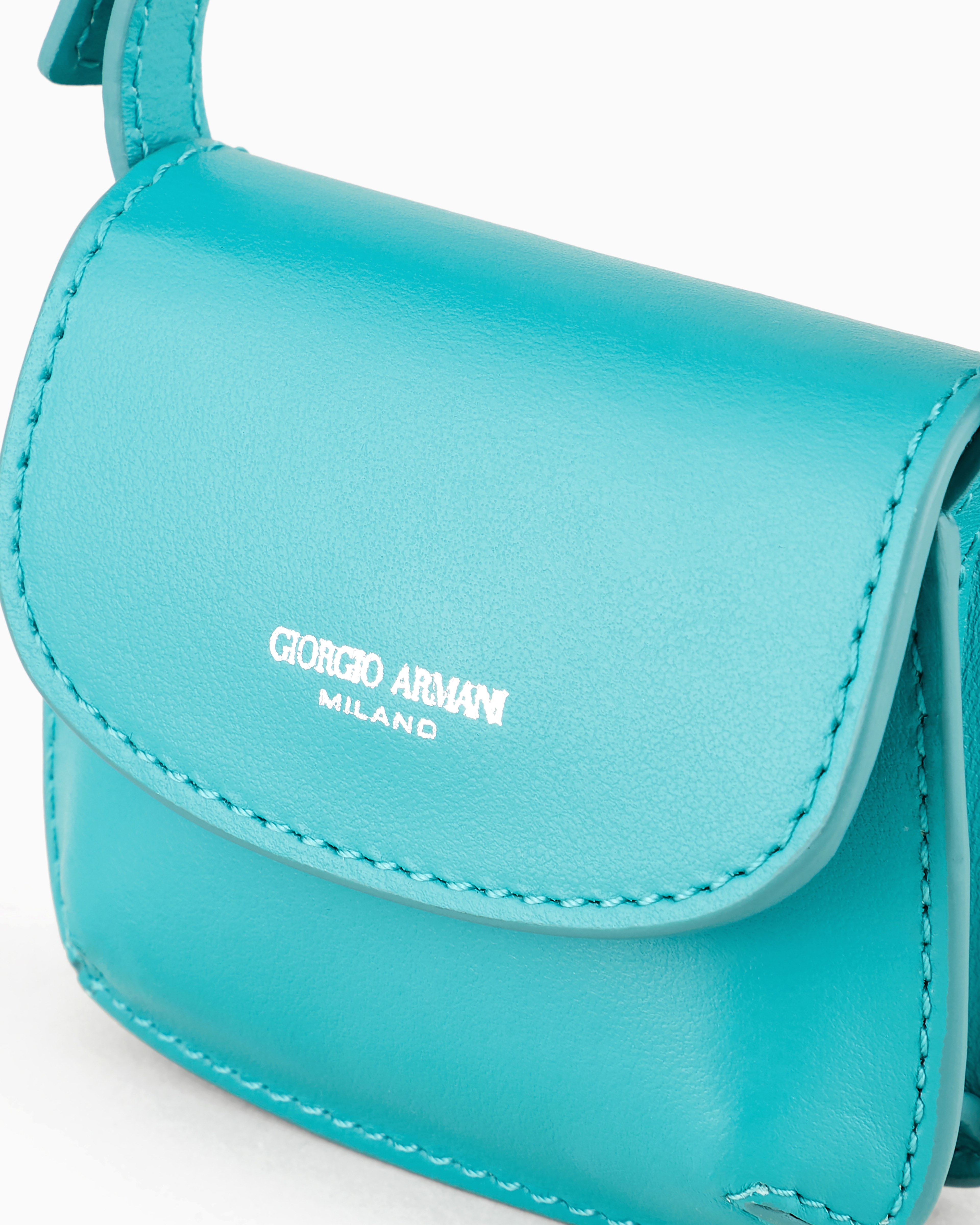 Giorgio Armani Love Collection Genderless Leather La Prima Micro Charm Bag In Green