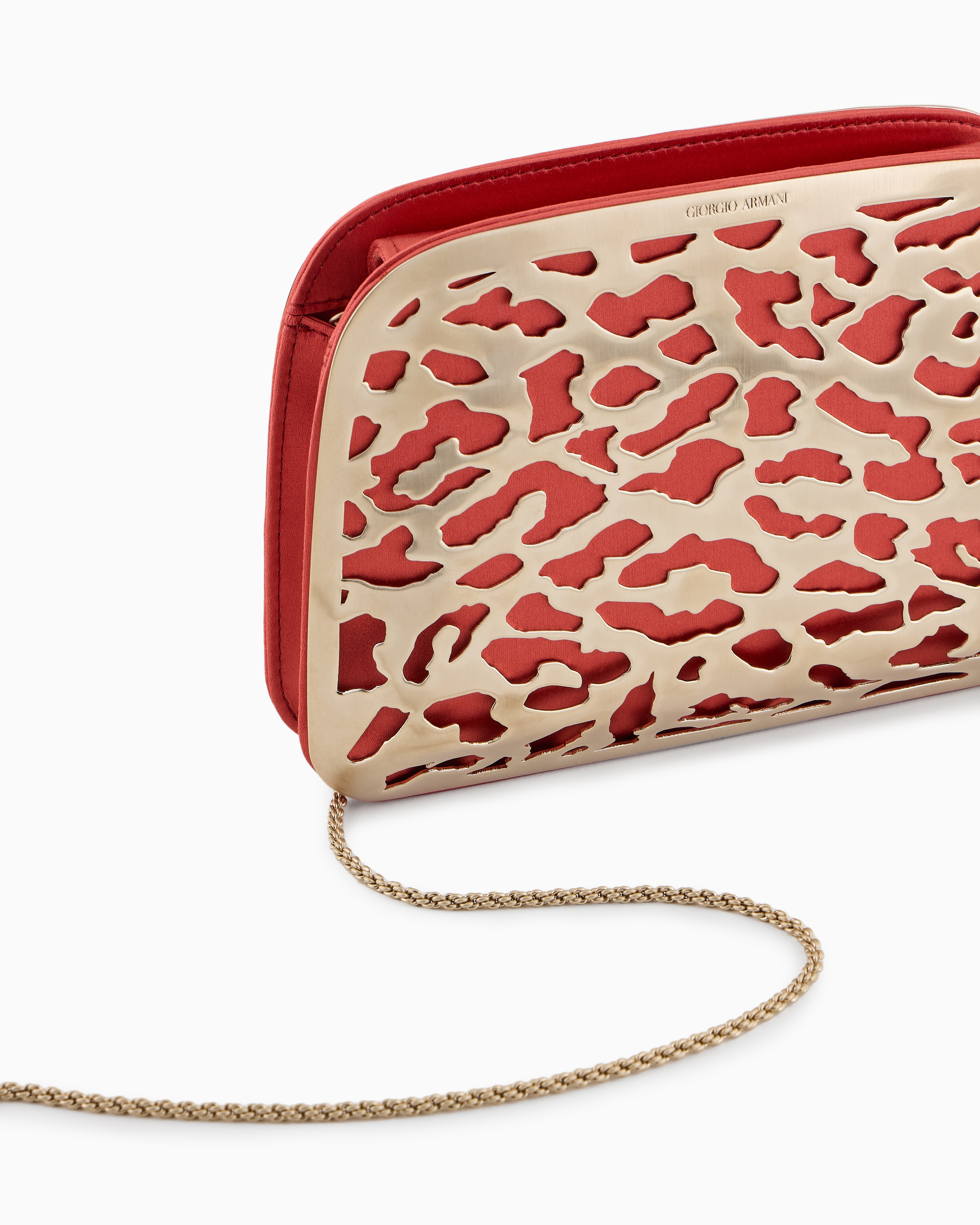 Giorgio Armani La Prima Satin And Metal Clutch Bag
