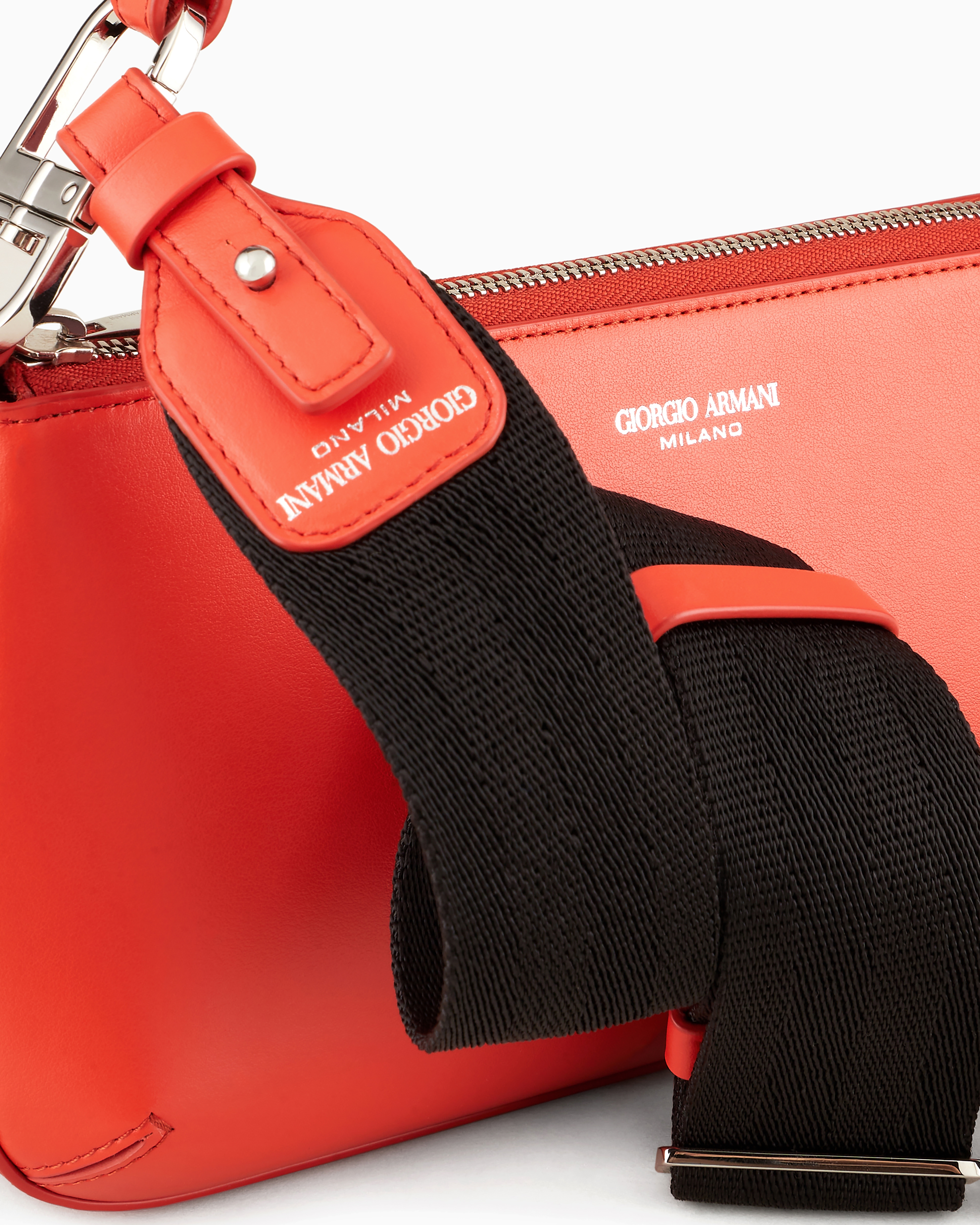 Giorgio Armani Love Collection Genderless Medium La Prima Leather Bag In Orange