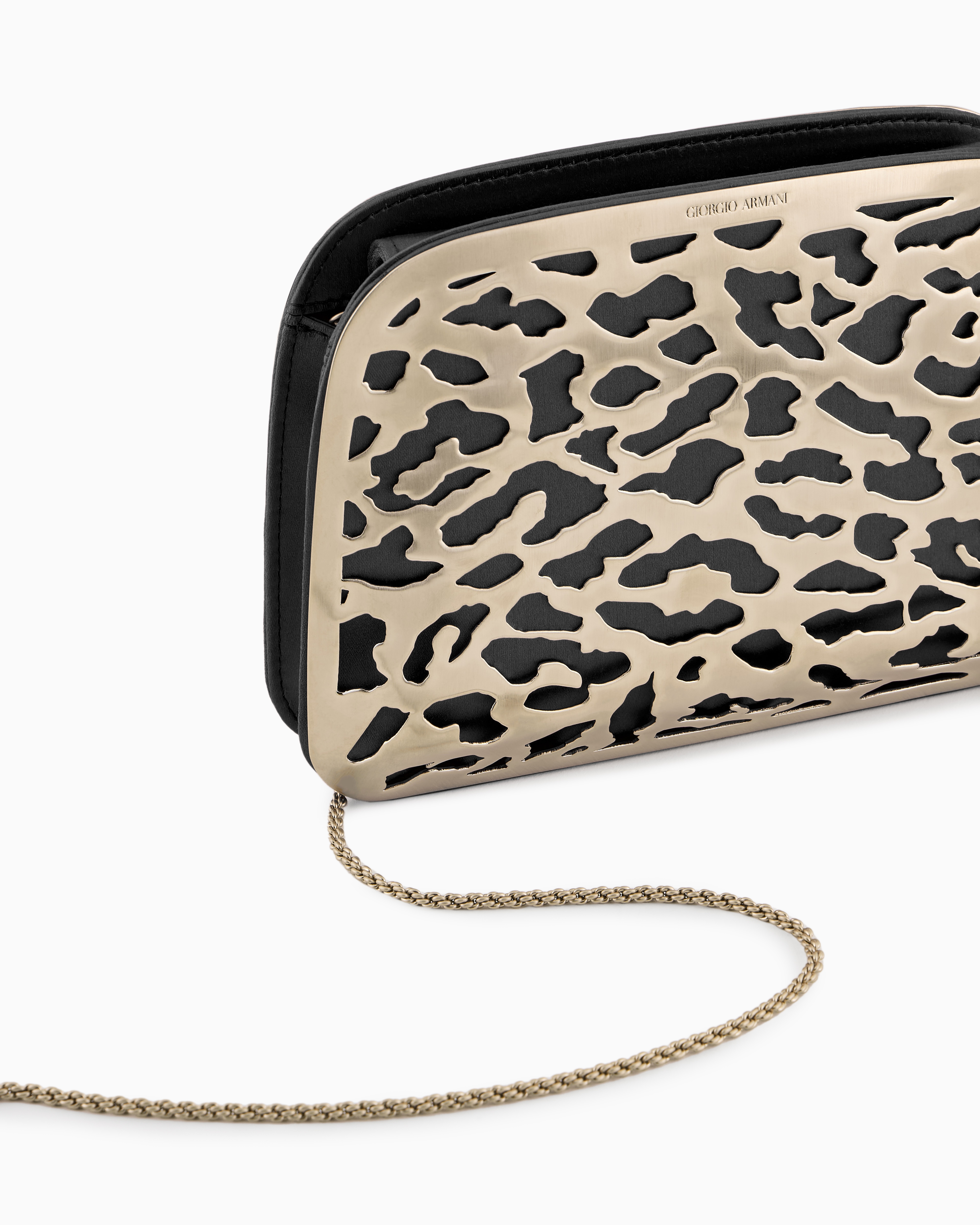 Giorgio Armani La Prima Satin And Metal Clutch Bag