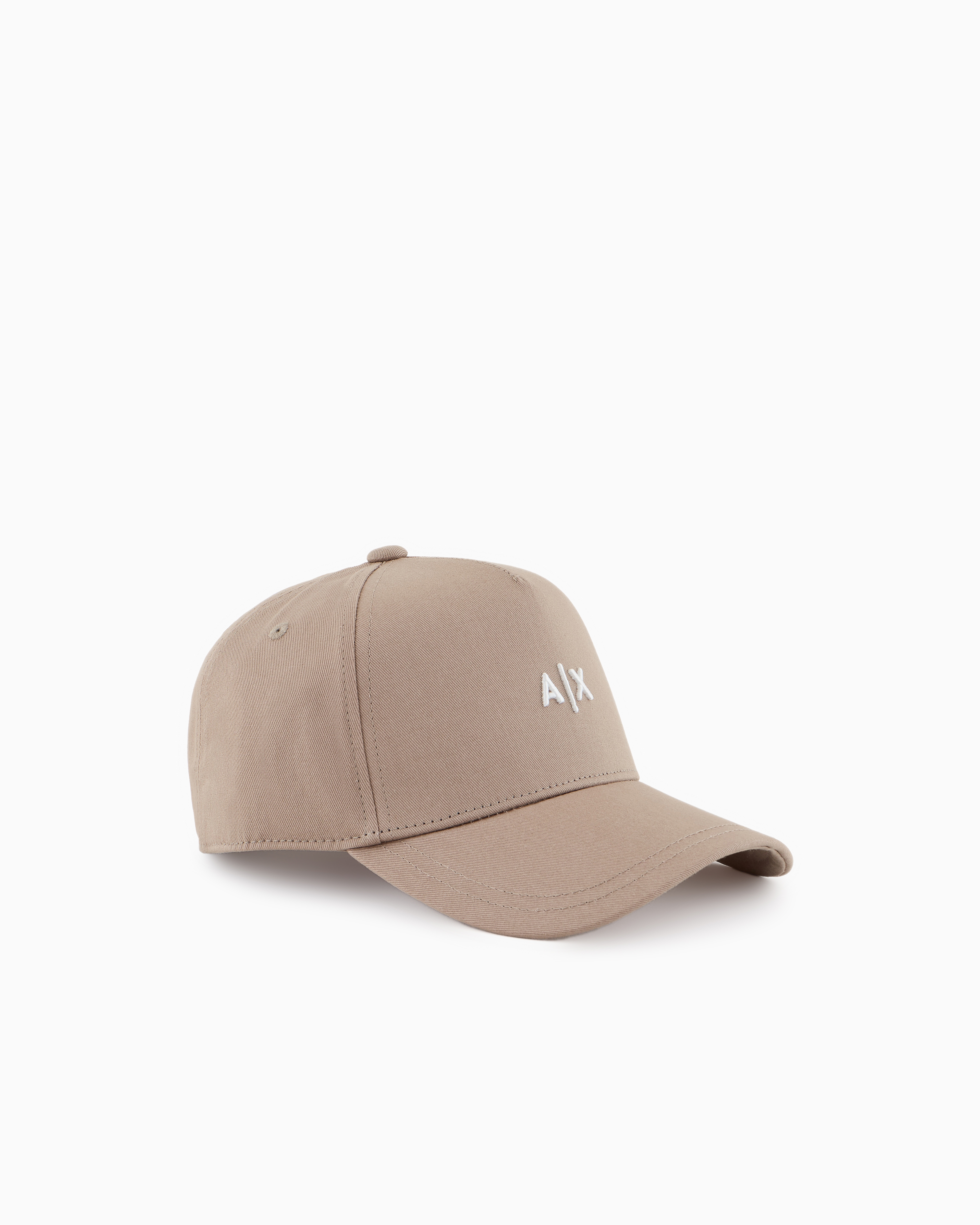 Armani Exchange Visor Cap With Logo In Beige