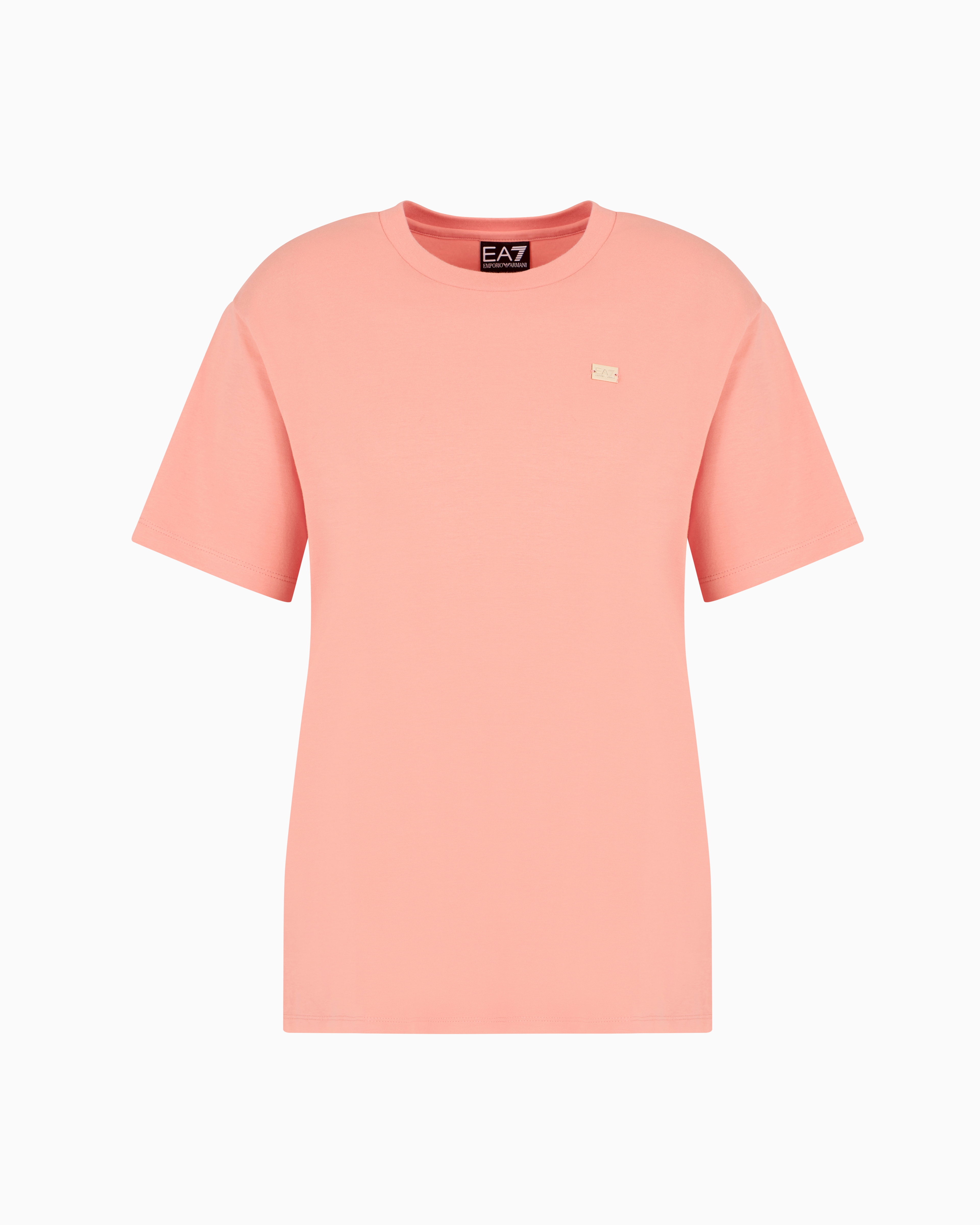 EA7 CORE LADY STRETCH COTTON JERSEY CREW-NECK T-SHIRT