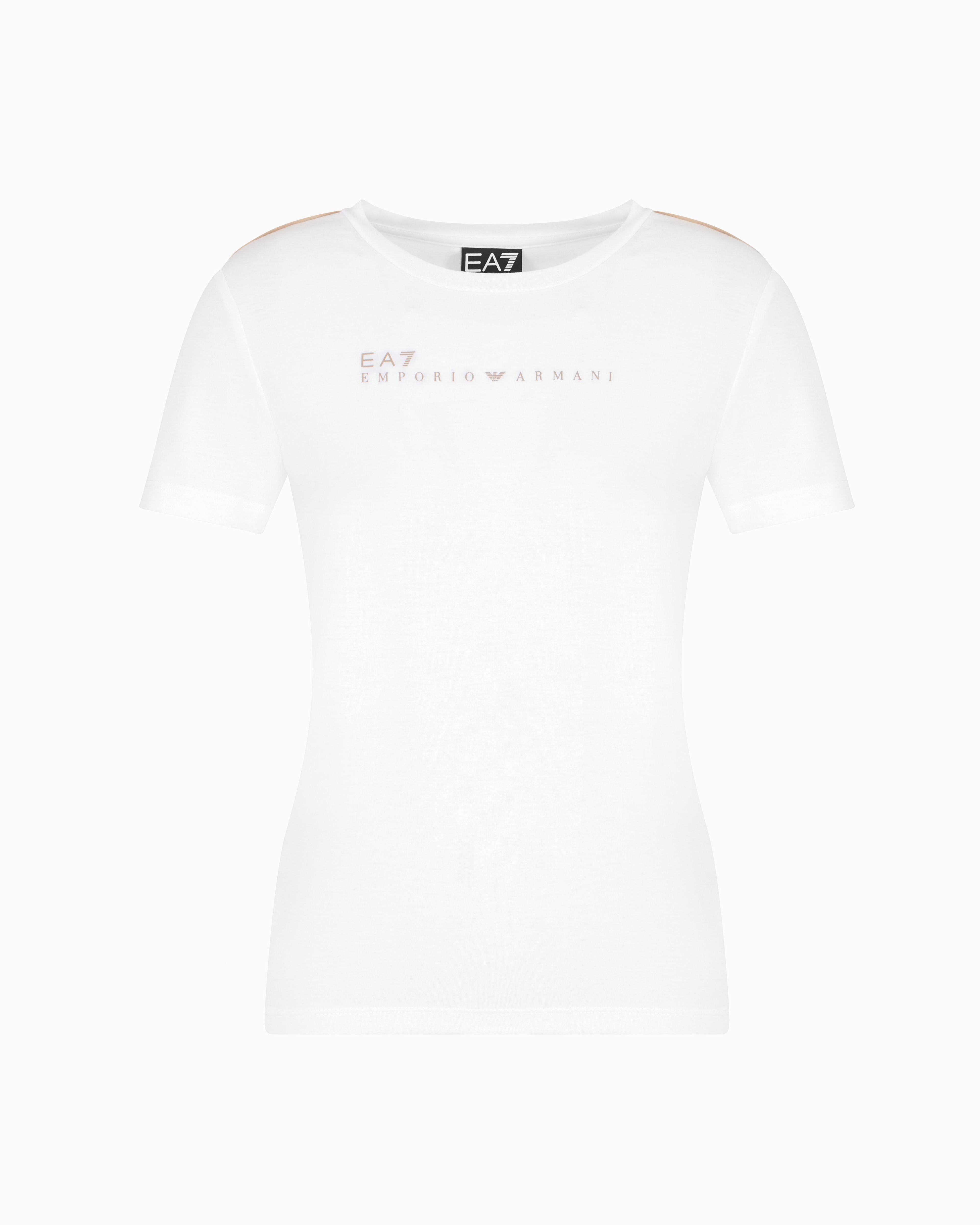 Ea7 Dynamic Athlete Crew-neck T-shirt In Natural Ventus7 Technical Fabric In White