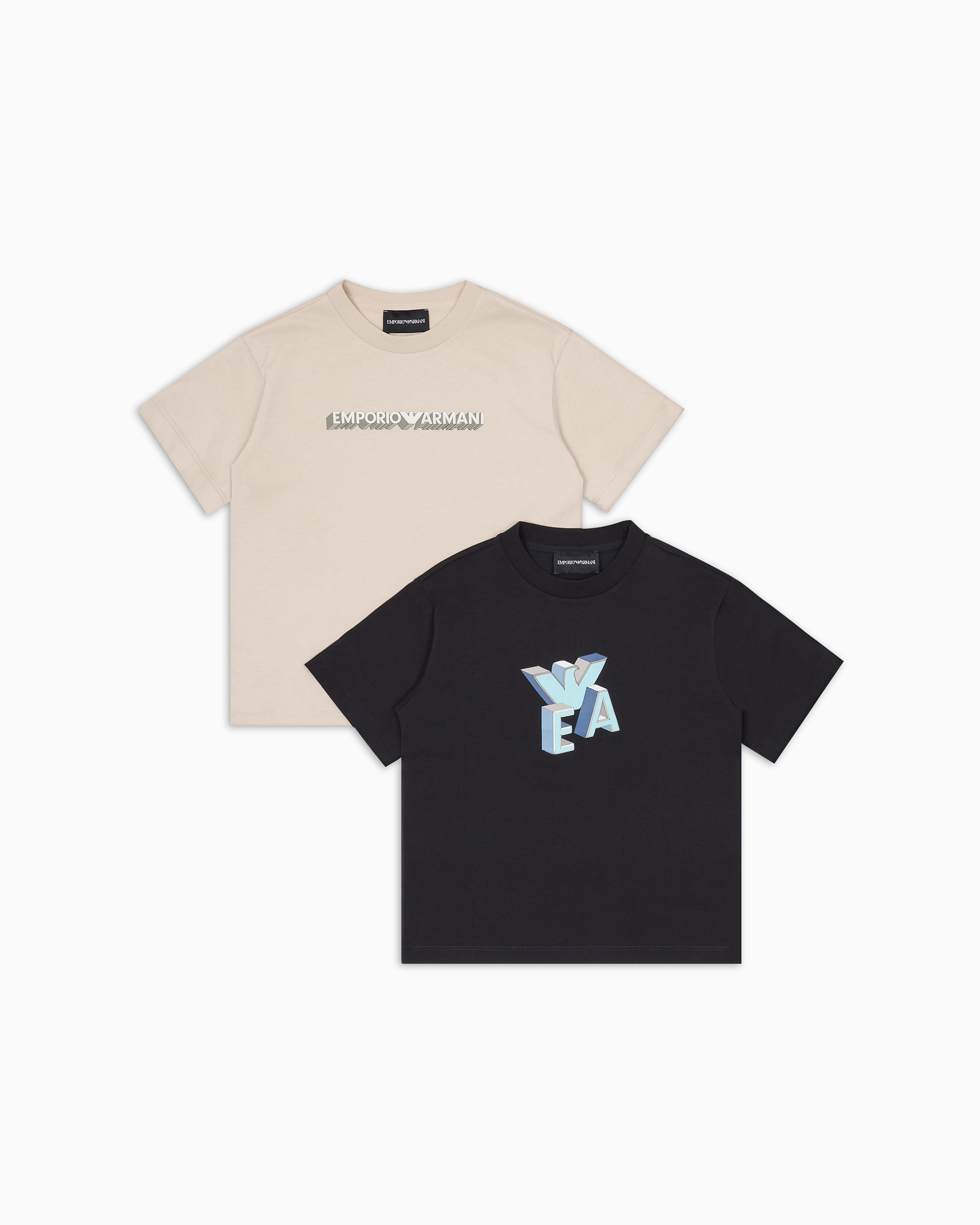 【美品】EMPORIO ARMANI Tシャツ ブルー（キッズ） Emporio Armani - Girls Blue Cotton Embroidered Logo T-Shirt