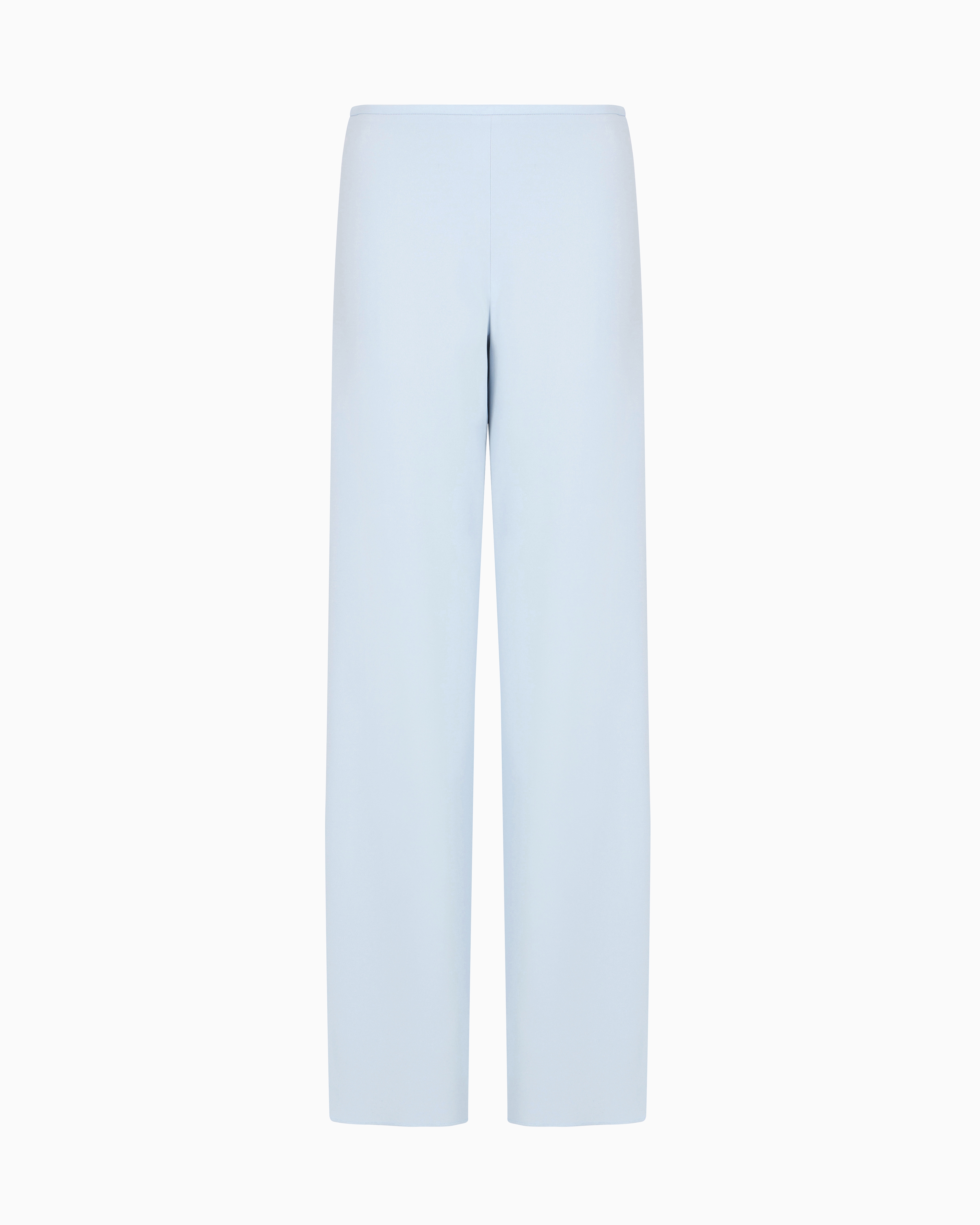 Emporio Armani Cady Crêpe Palazzo Trousers In Light Blue