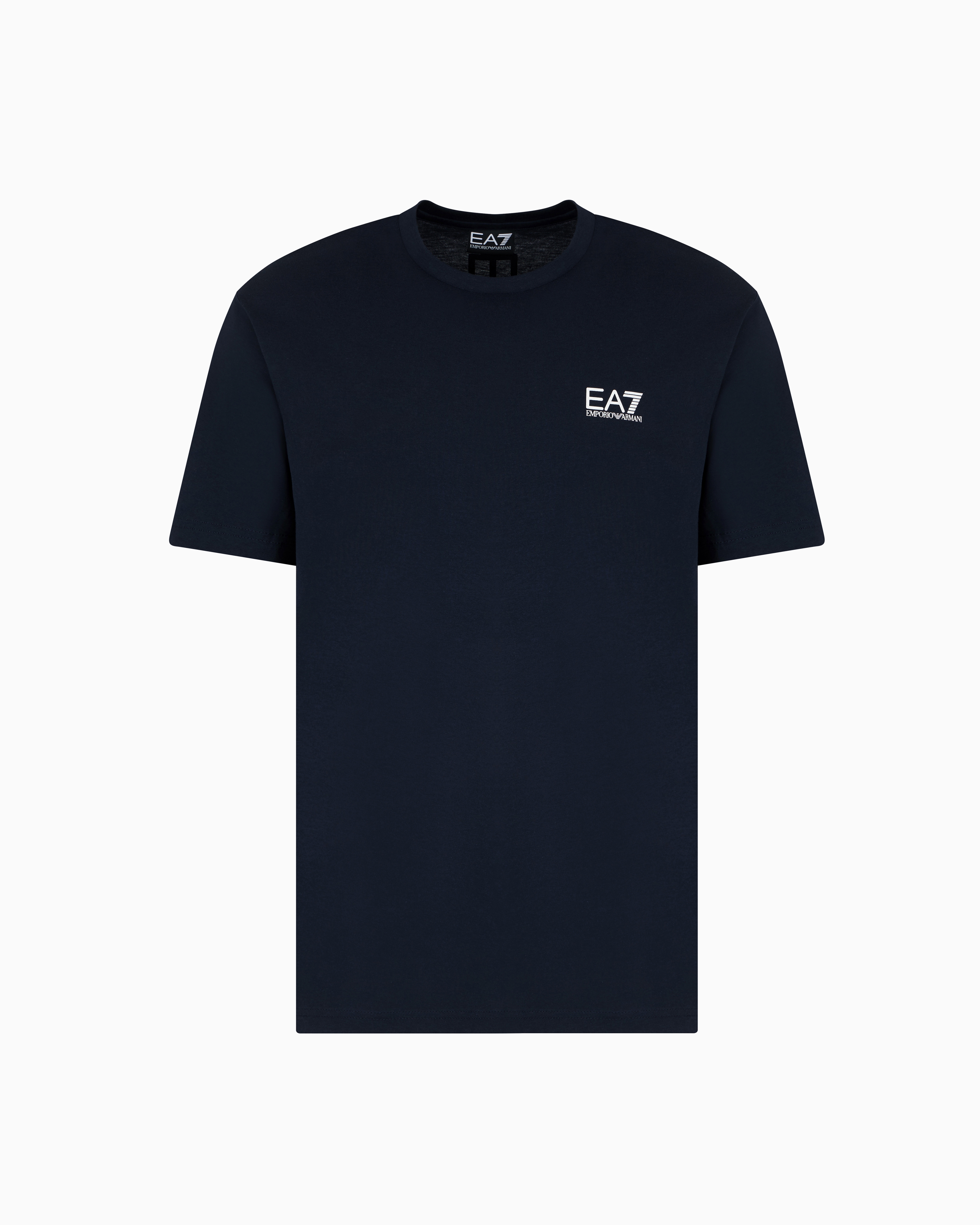 Ea7 Logo Series Cotton-jersey T-shirt In Navy Blue