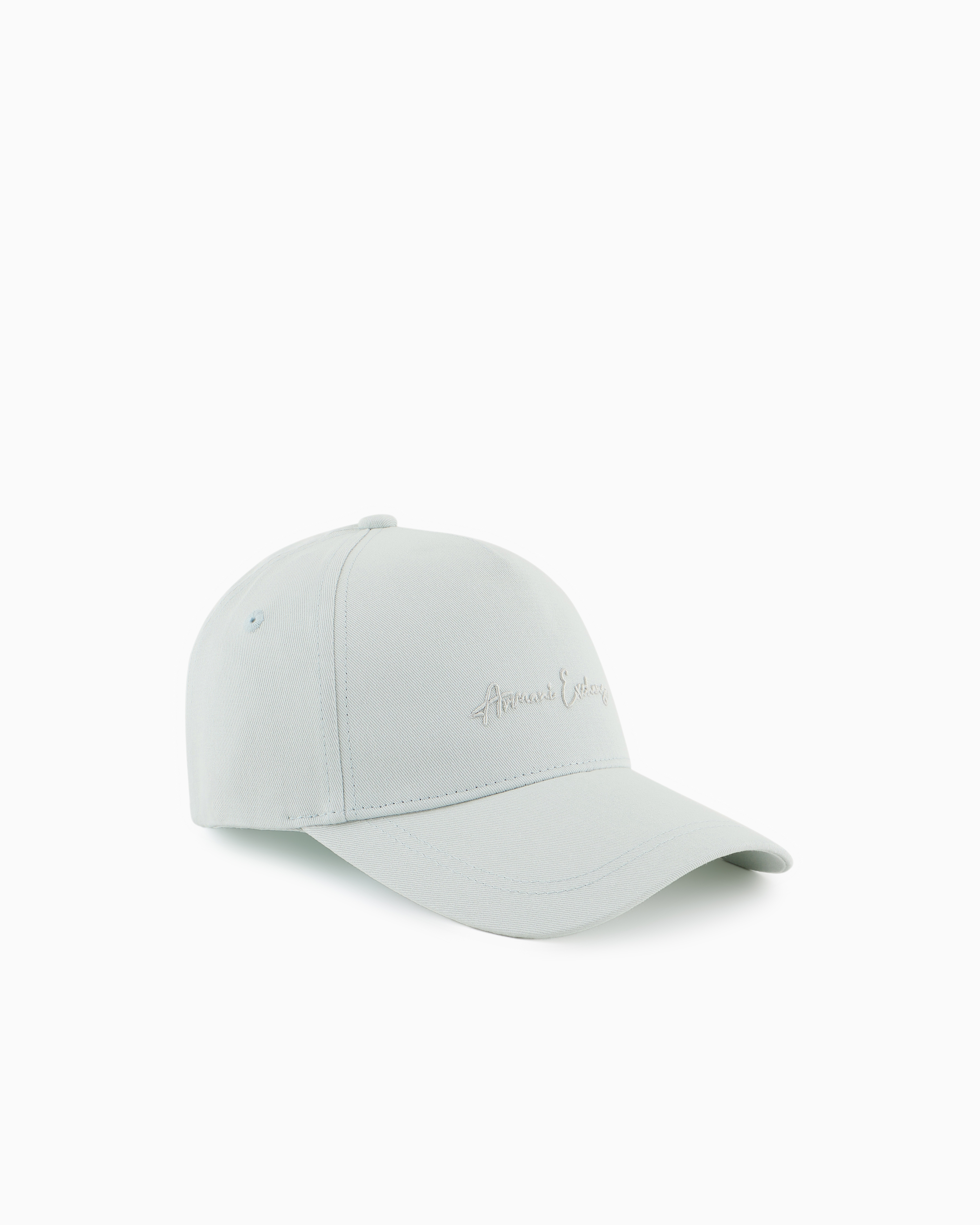 Armani Exchange Cotton Visor Hat In Light Blue