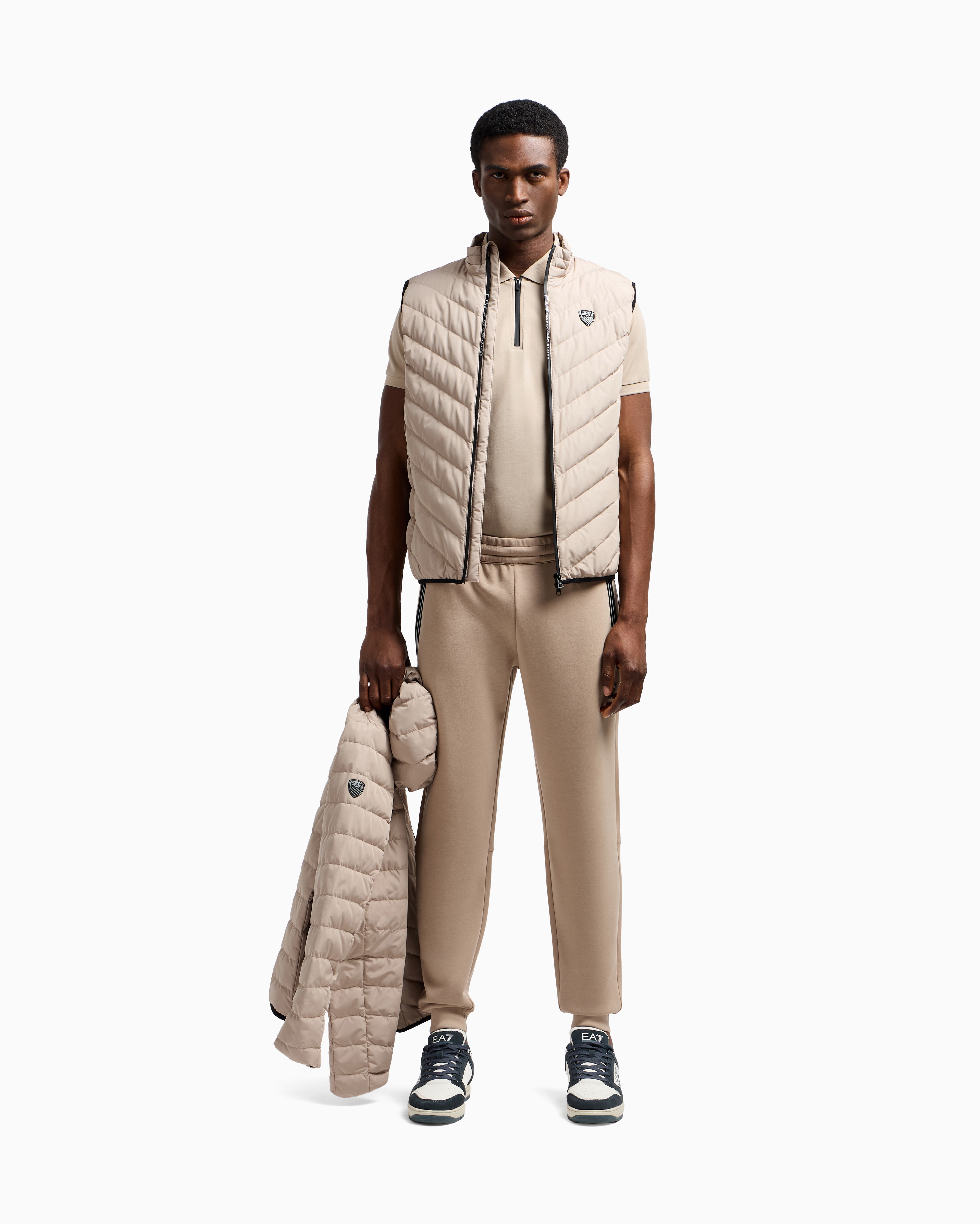 EA7 PREMIUM SHIELD POLO SHIRT IN NYLON AND JERSEY VISCOSE