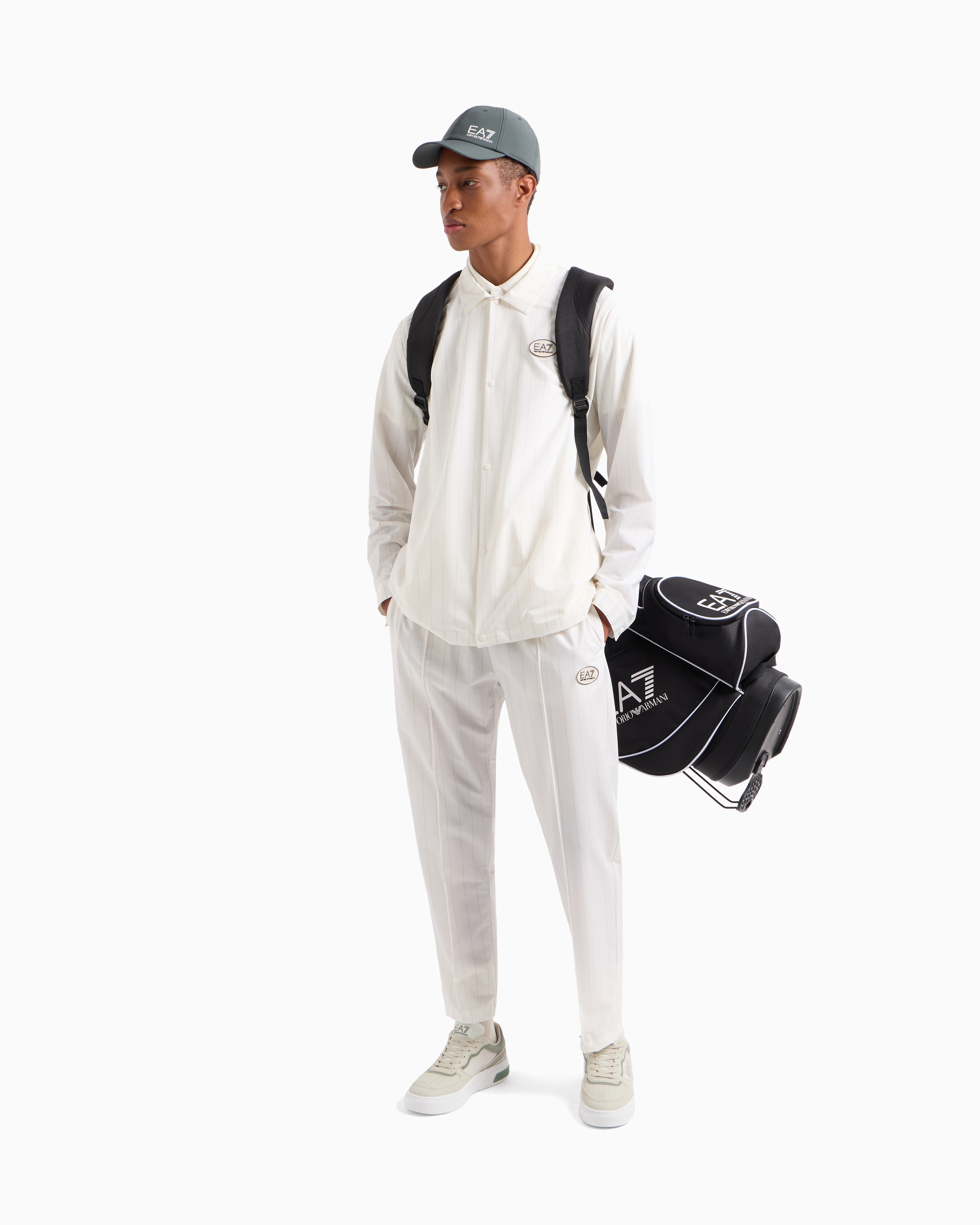 EA7 GOLF PRO VENTUS7 TECHNICAL-FABRIC SHIRT AND TROUSERS SET