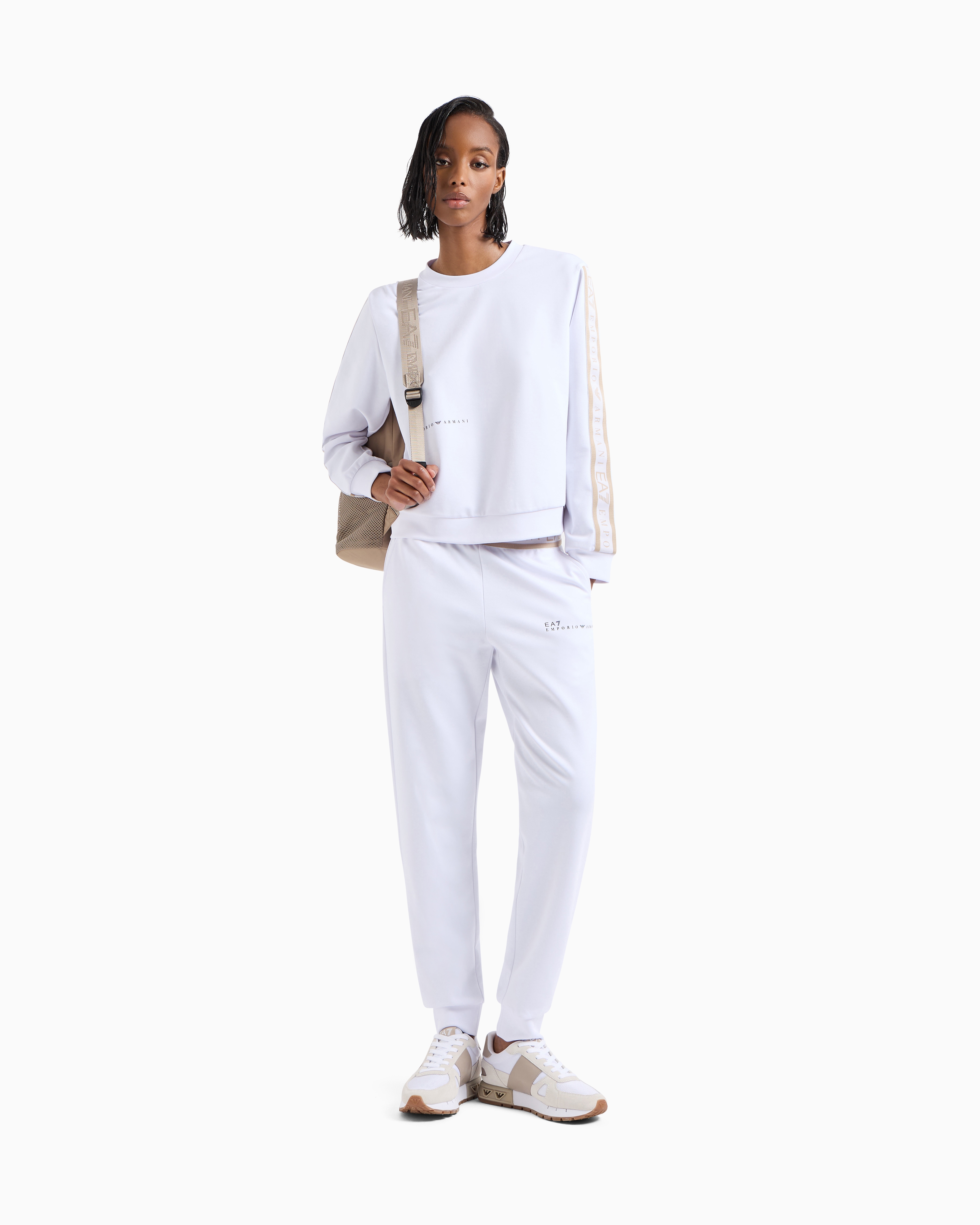 Ea7 Dynamic Athlete Tracksuit In Natural Ventus7 Technical Fabric In White