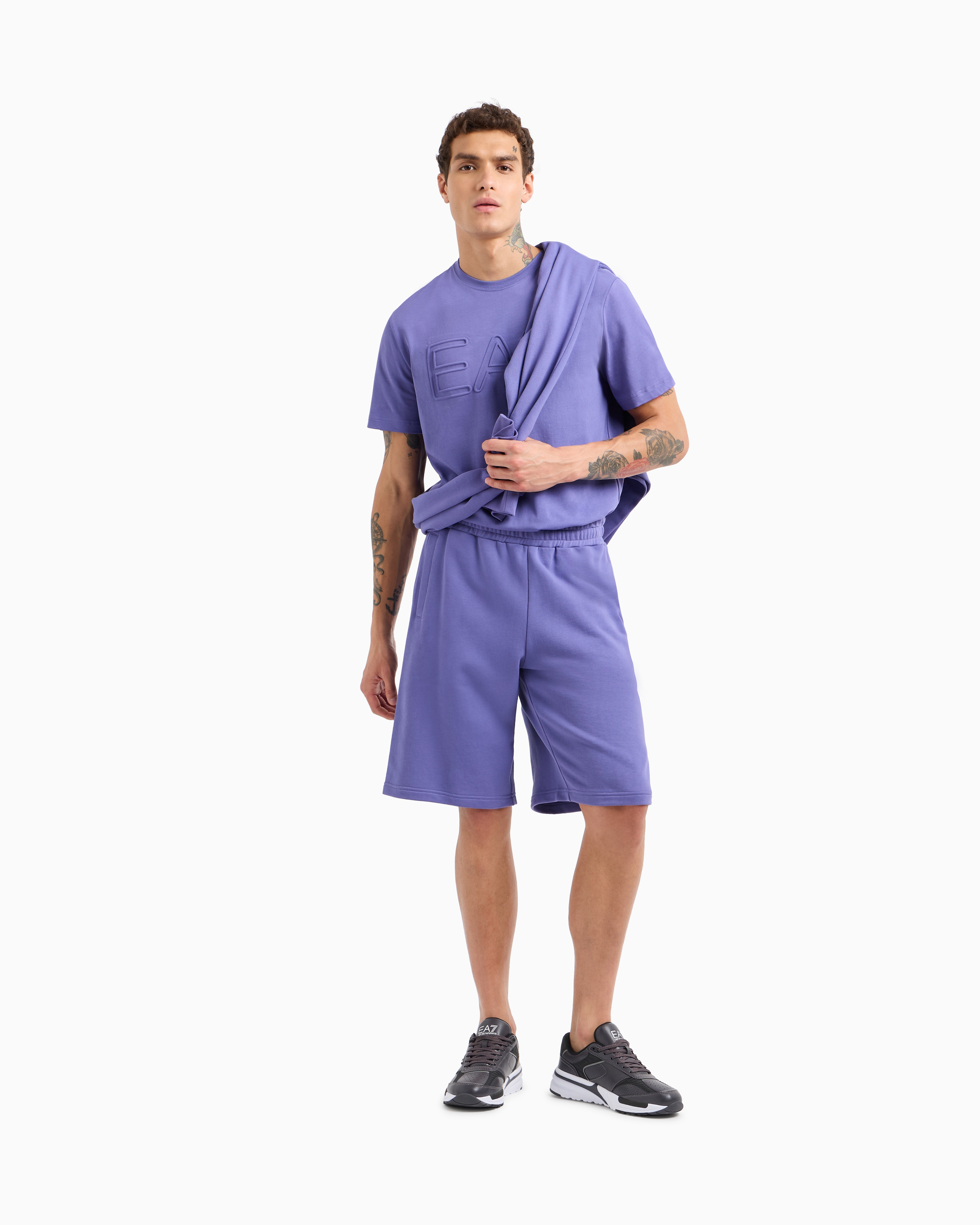 EA7 LOGO SERIES SHORT-SLEEVED ORGANIC COTTON JERSEY T-SHIRT