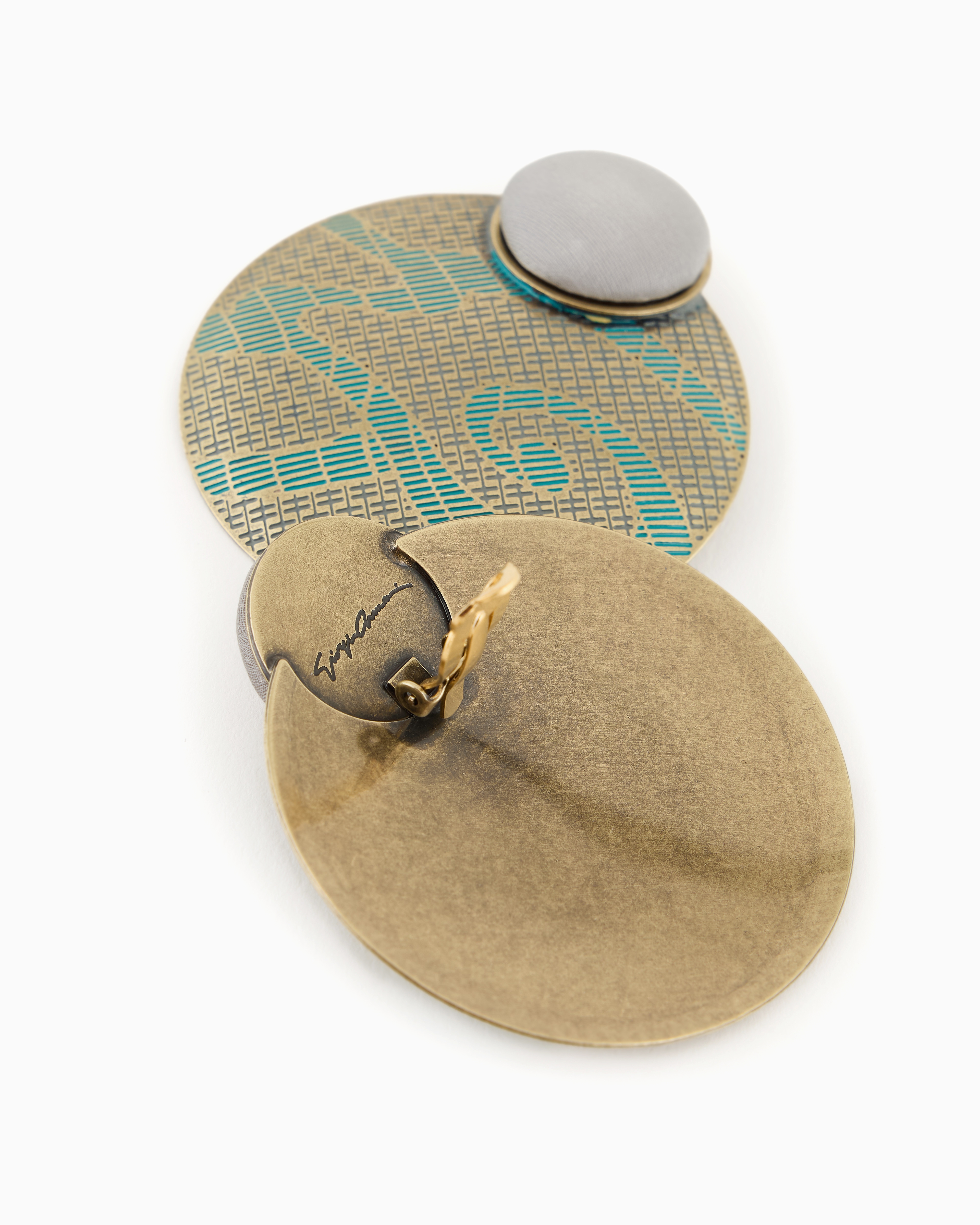 Giorgio Armani Brass And Resin Clip-on Earrings
