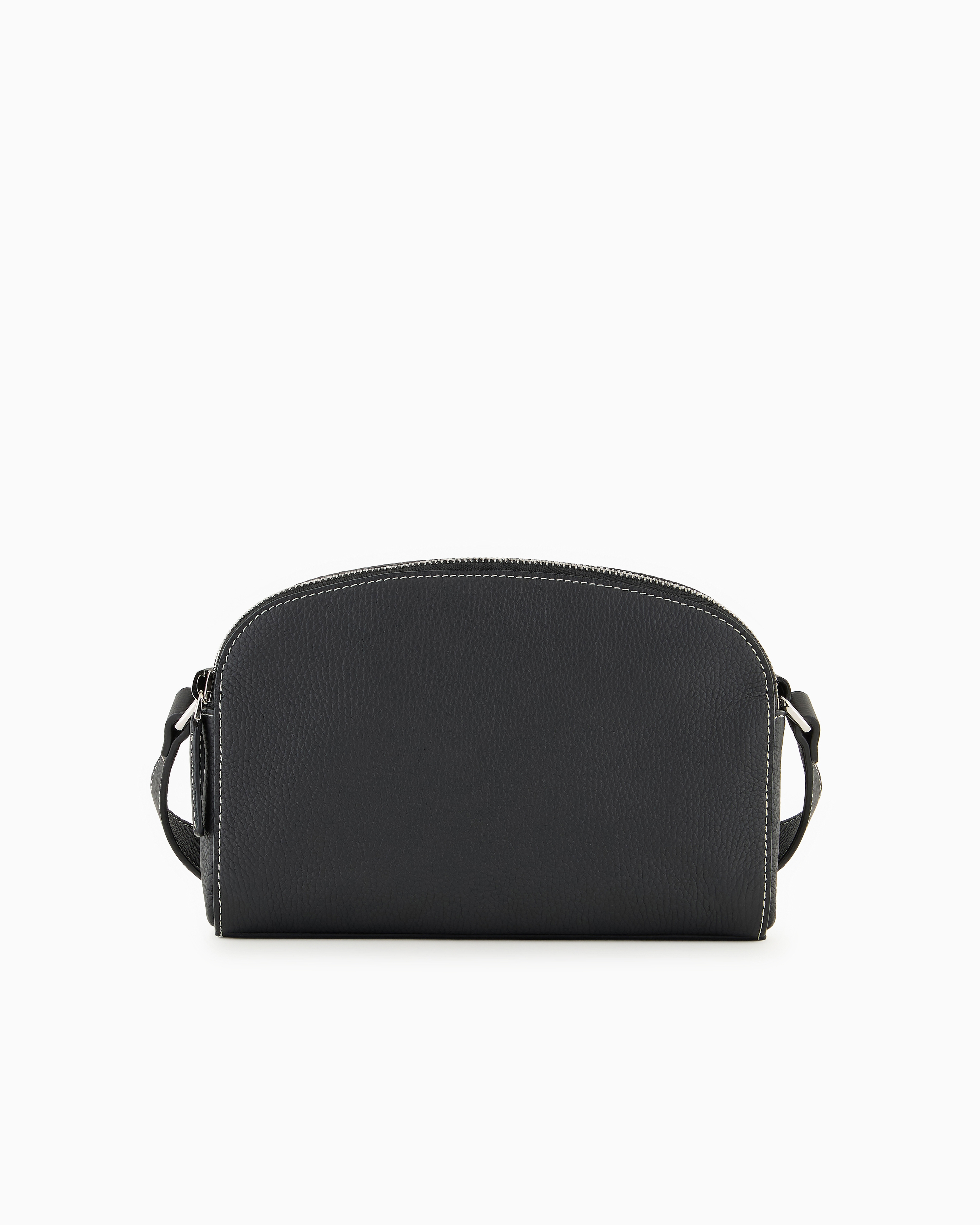Giorgio Armani Crossbody Bag In Pebbled Leather In Black