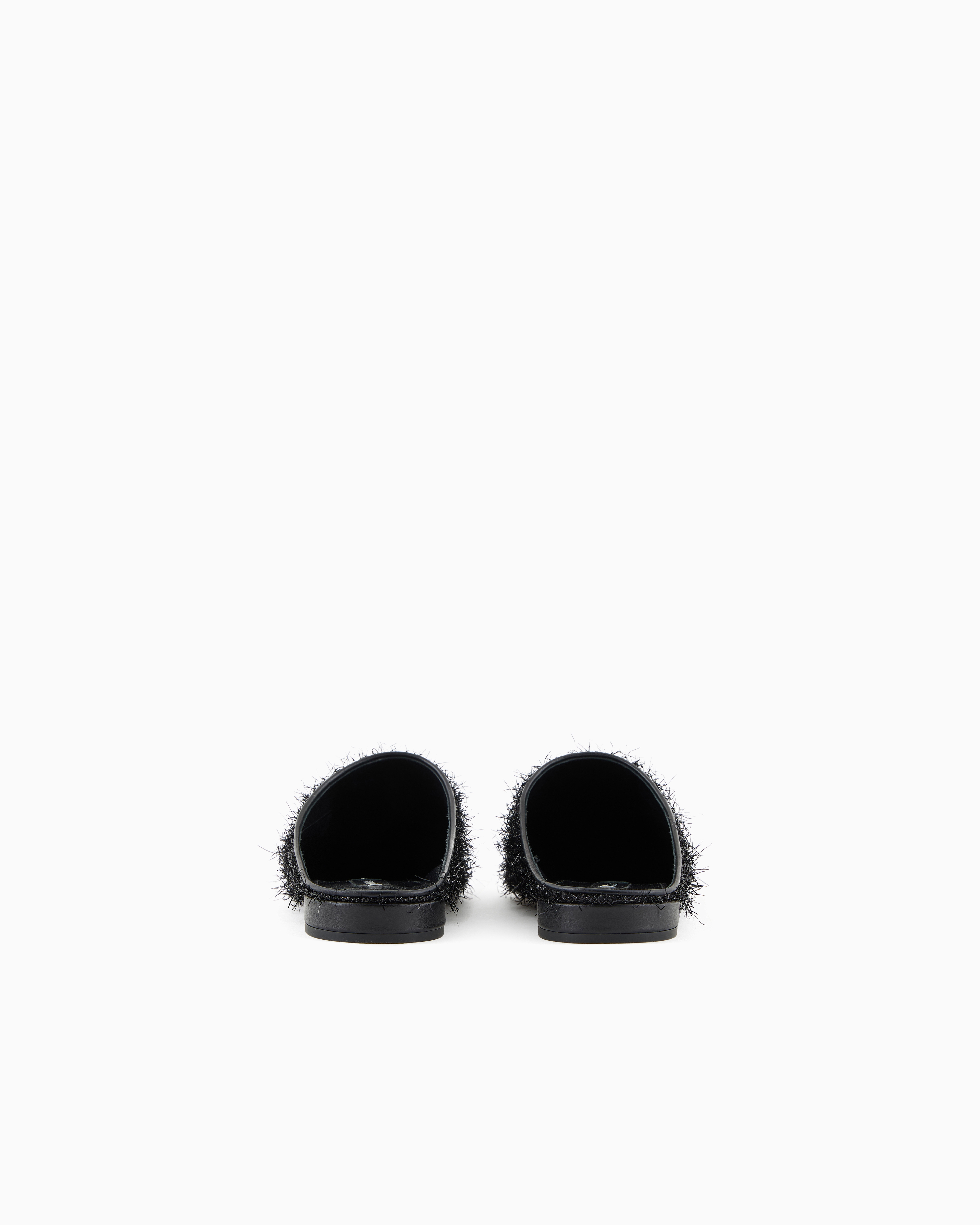 Giorgio Armani X 10 Corso Como Mules In Fur-effect Fabric In Black