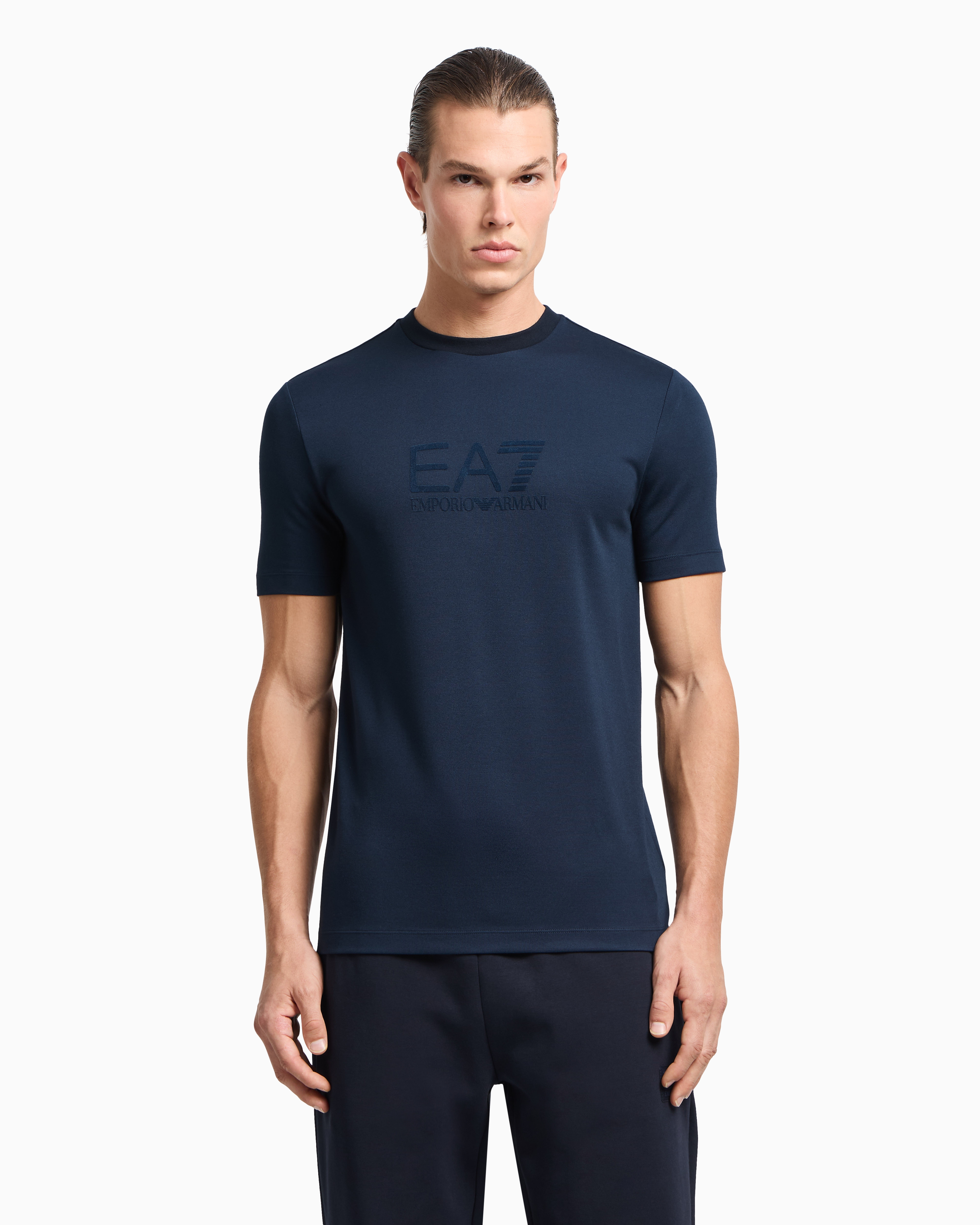 Tシャツ・カットソー EMPORIO ARMANI Men T-shirt Blue EM000377AF14210 UB102 Emporio Armani Men's 2 Pack Stretch Cotton T-Shirt, Blue