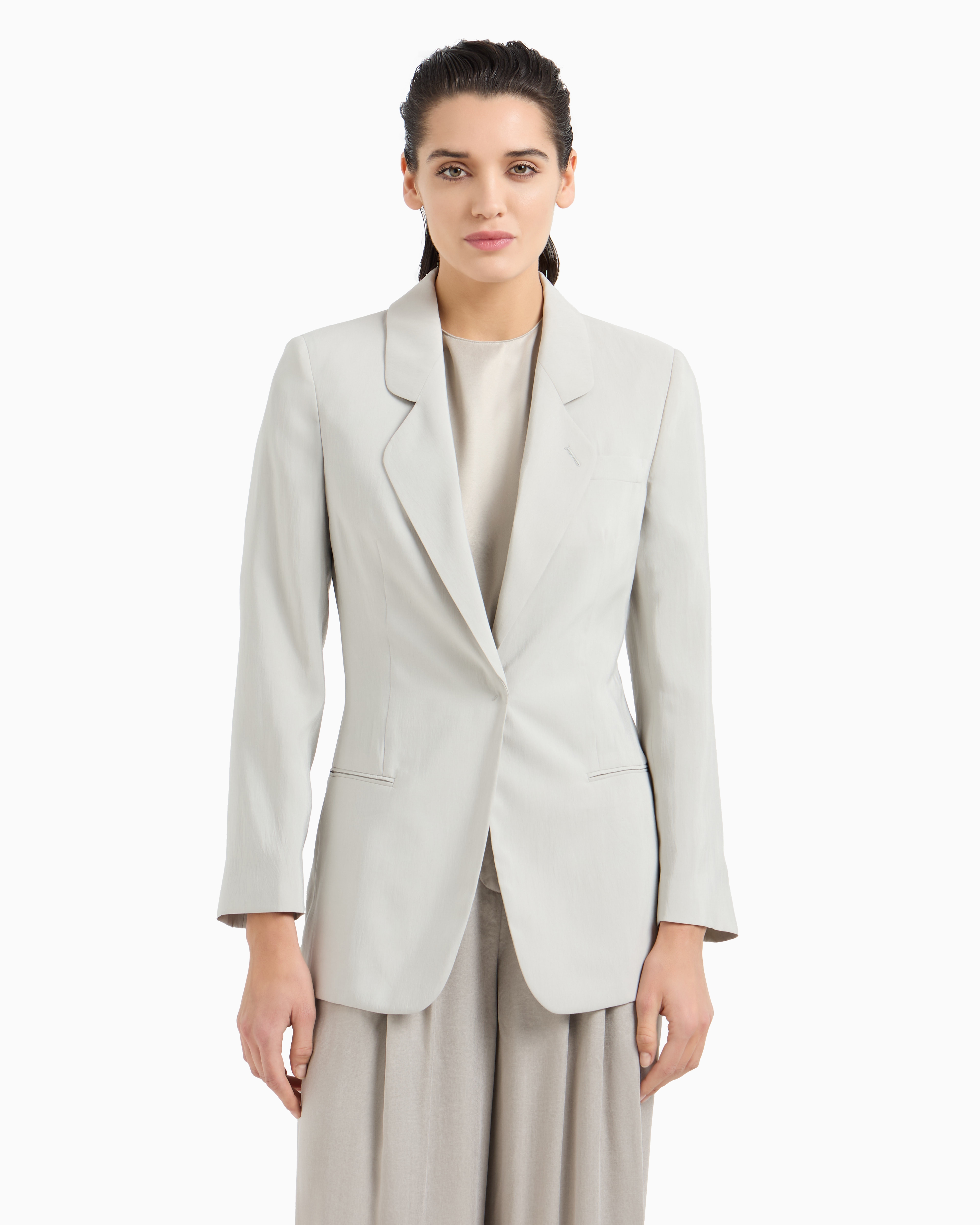 Giorgio Armani Washed Silk Single-breasted Jacket