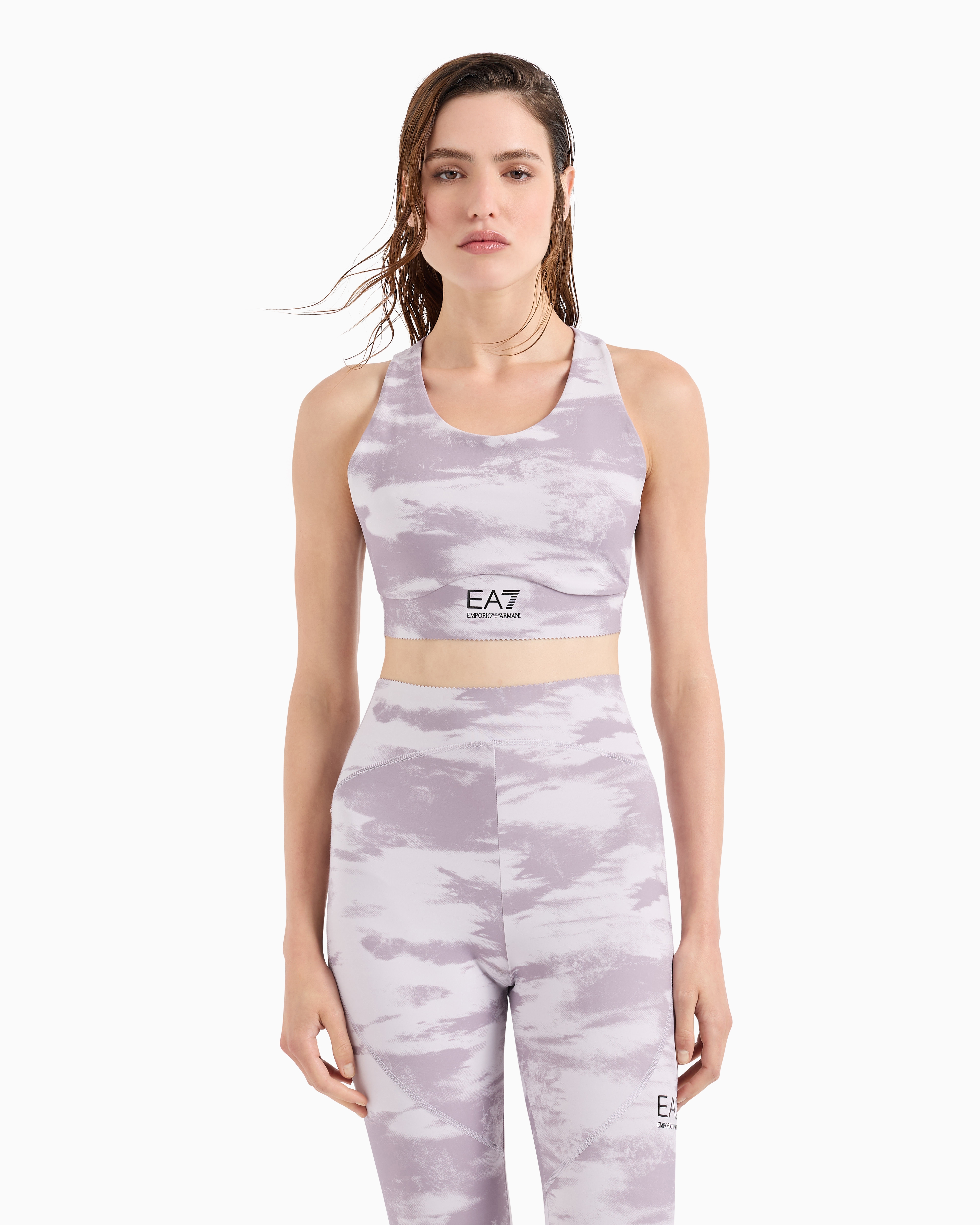 Ea7 Dynamic Athlete Sports Bra In Vigor7 Technical Fabric In Gemustert