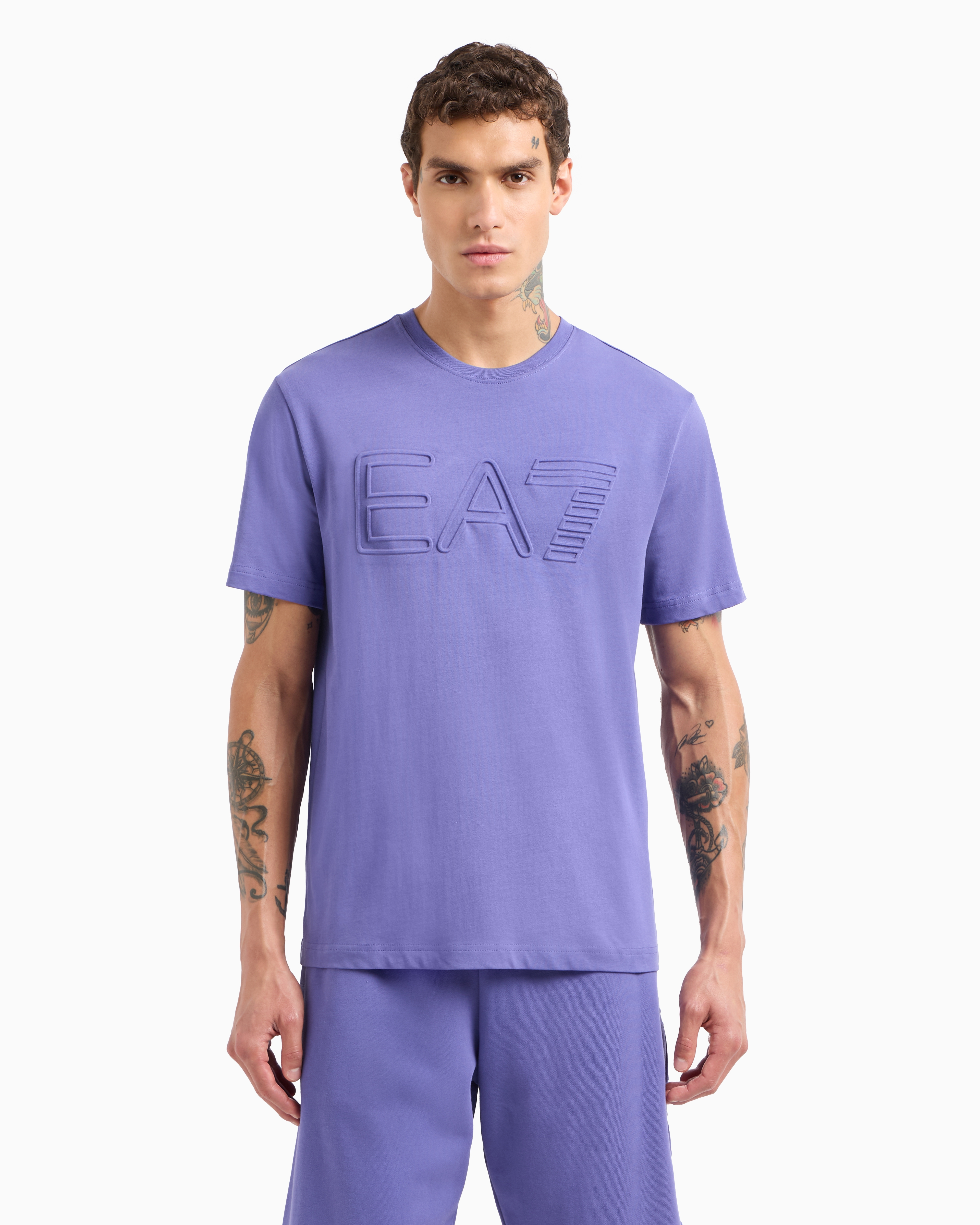 EA7 LOGO SERIES SHORT-SLEEVED ORGANIC COTTON JERSEY T-SHIRT