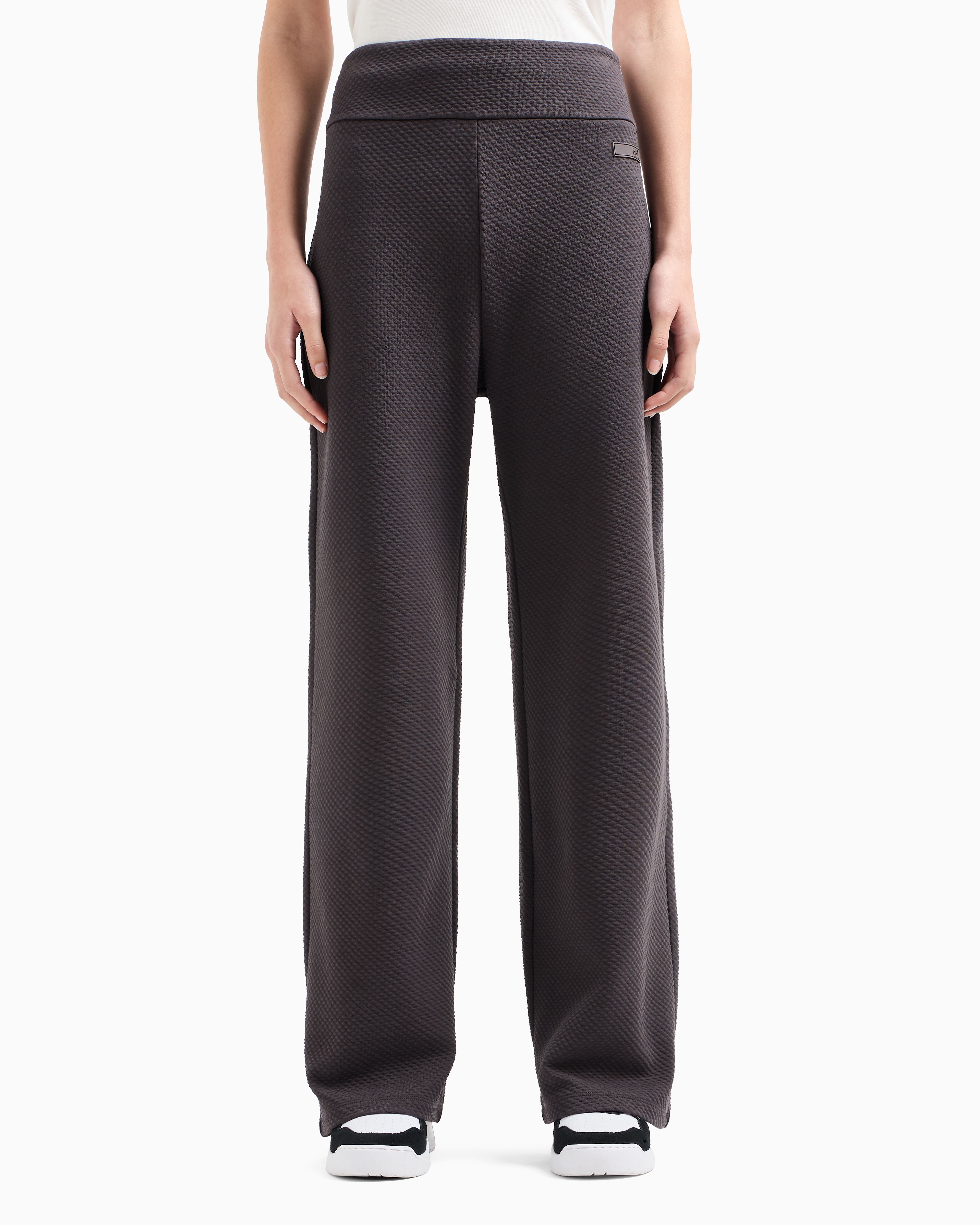 Stretch-cotton blend wide-leg trousers | EA7