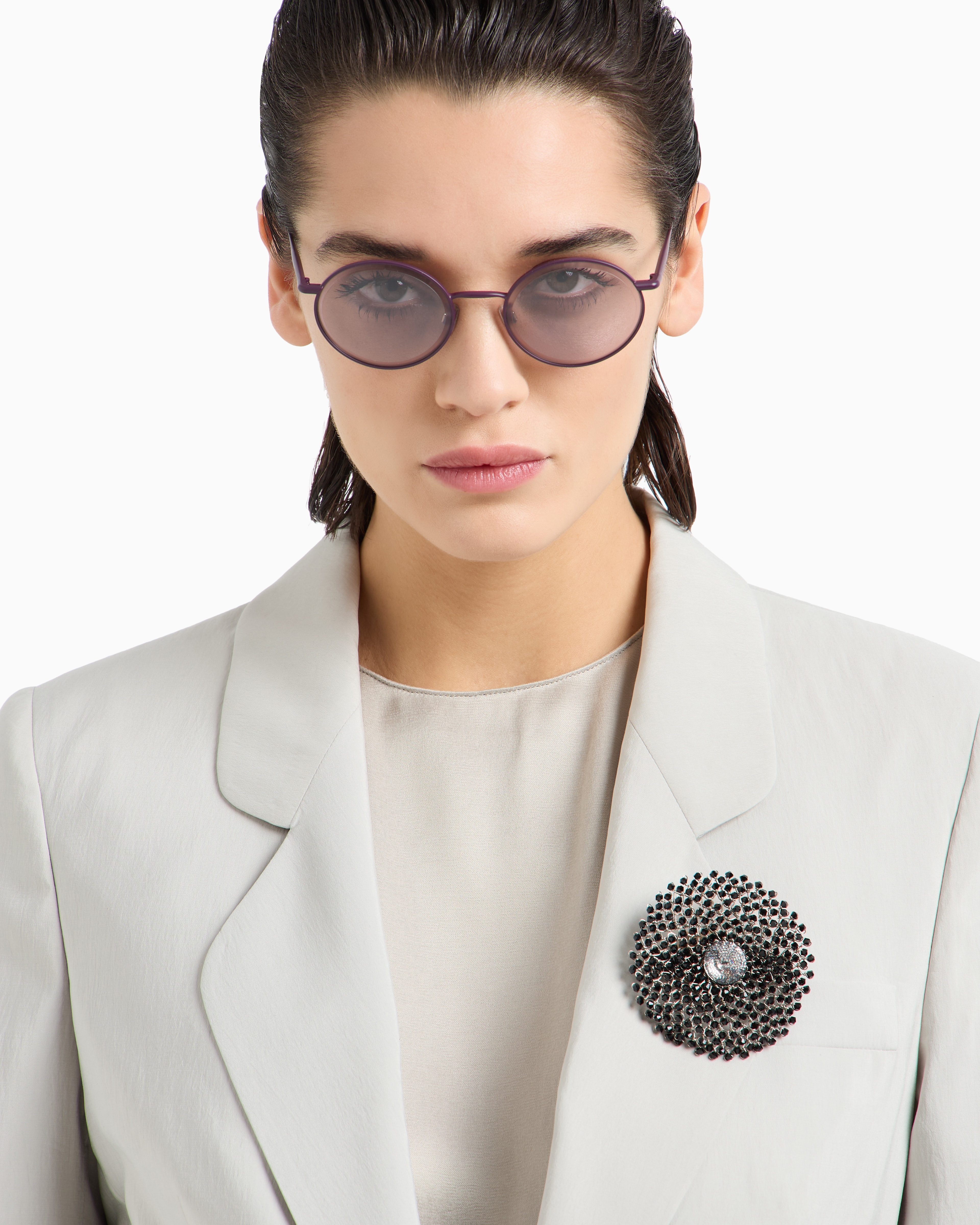 Giorgio Armani Metal And Bead Brooch