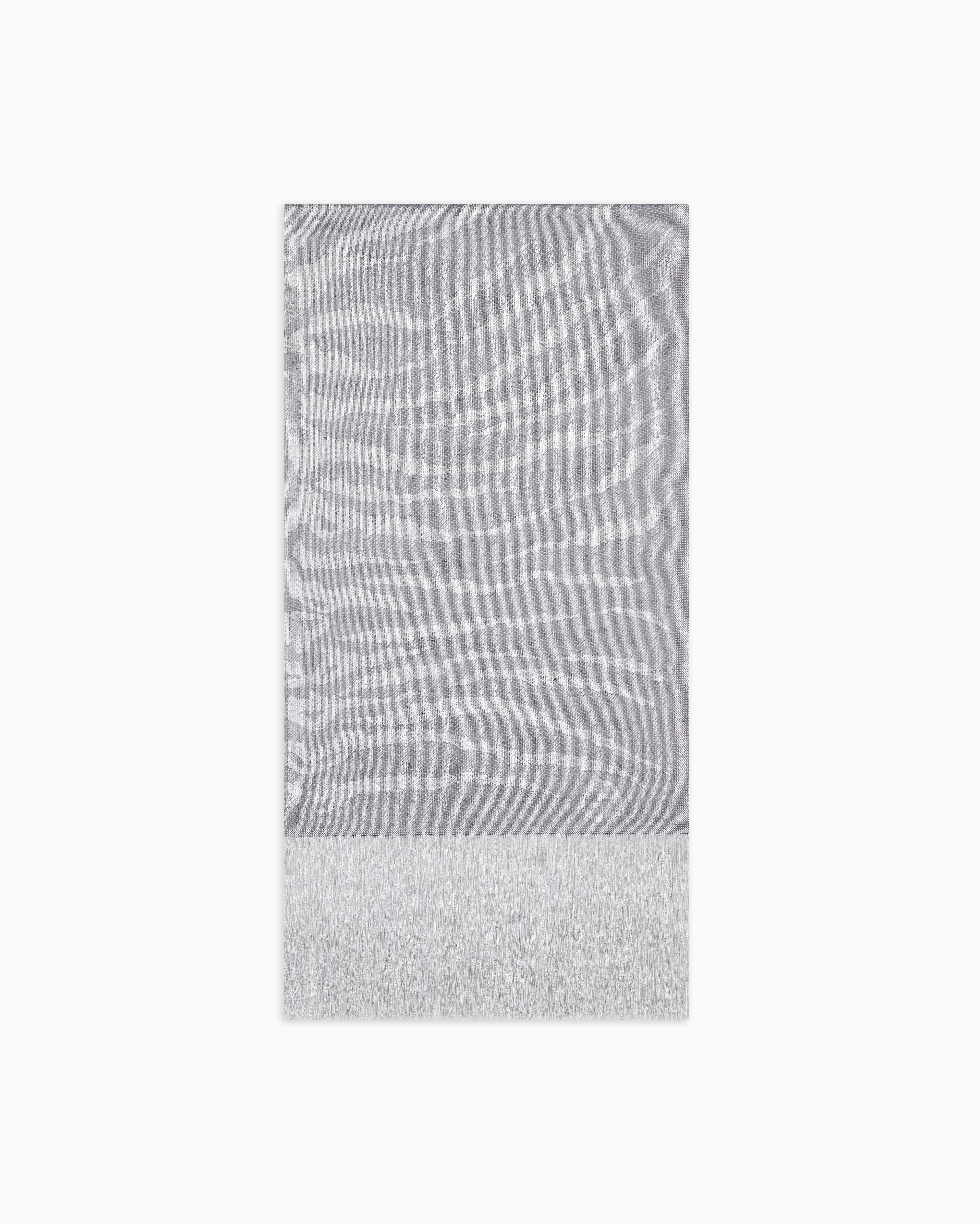 Giorgio Armani Viscose And Silk Blend Jacquard Stole In Grey