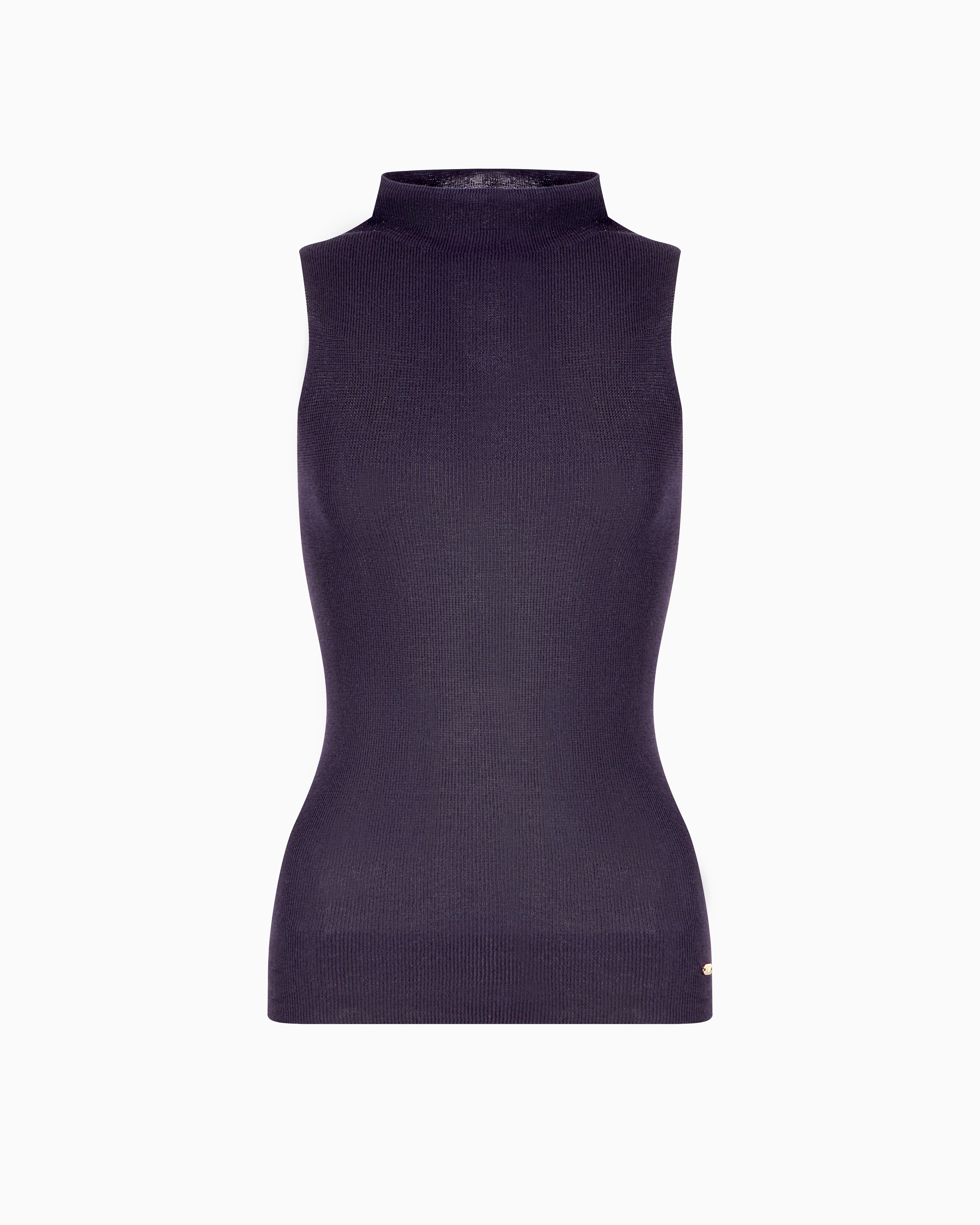Emporio Armani Dawn To Dusk Rib-knit Top In Grey