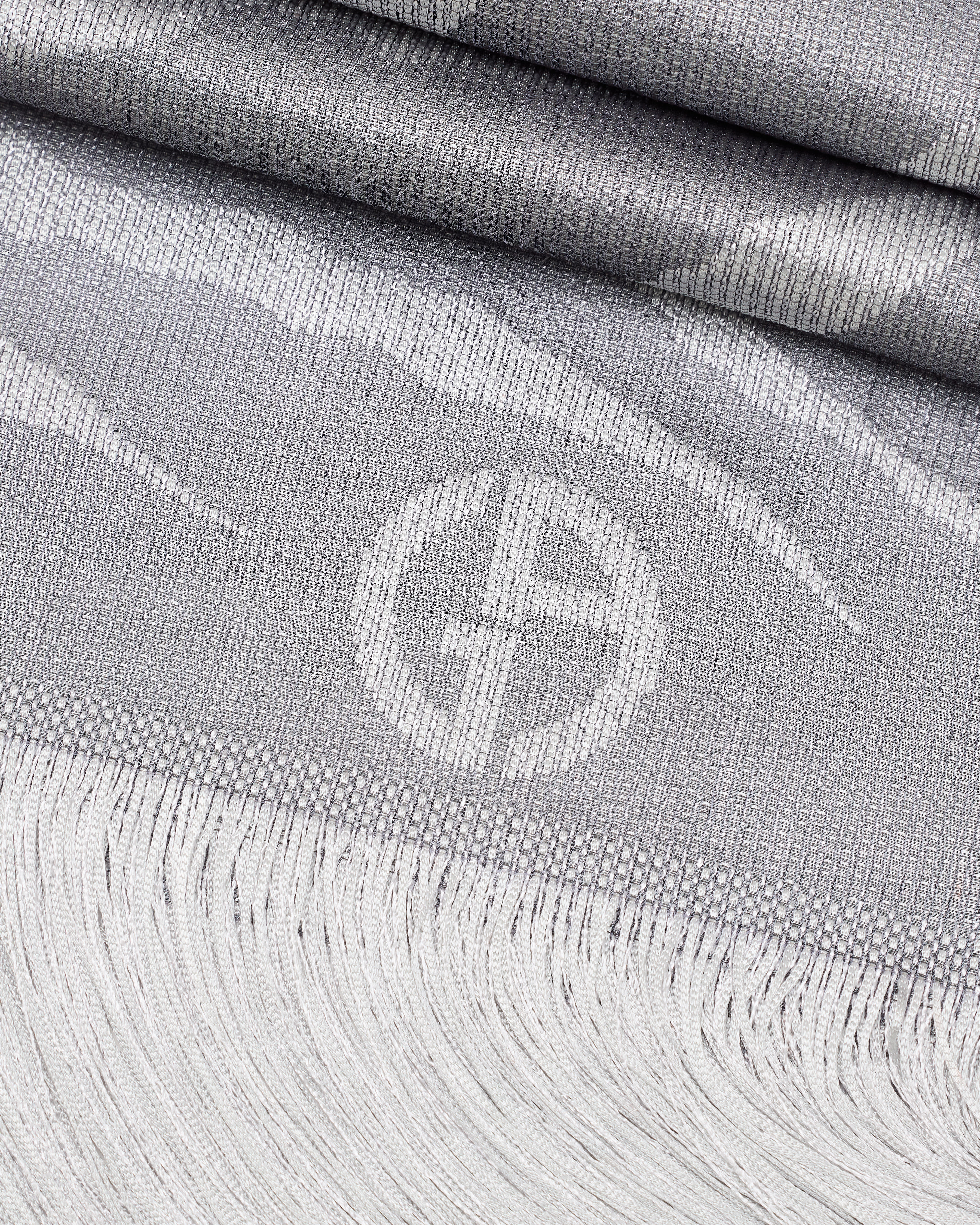 Giorgio Armani Viscose And Silk Blend Jacquard Stole In Grey
