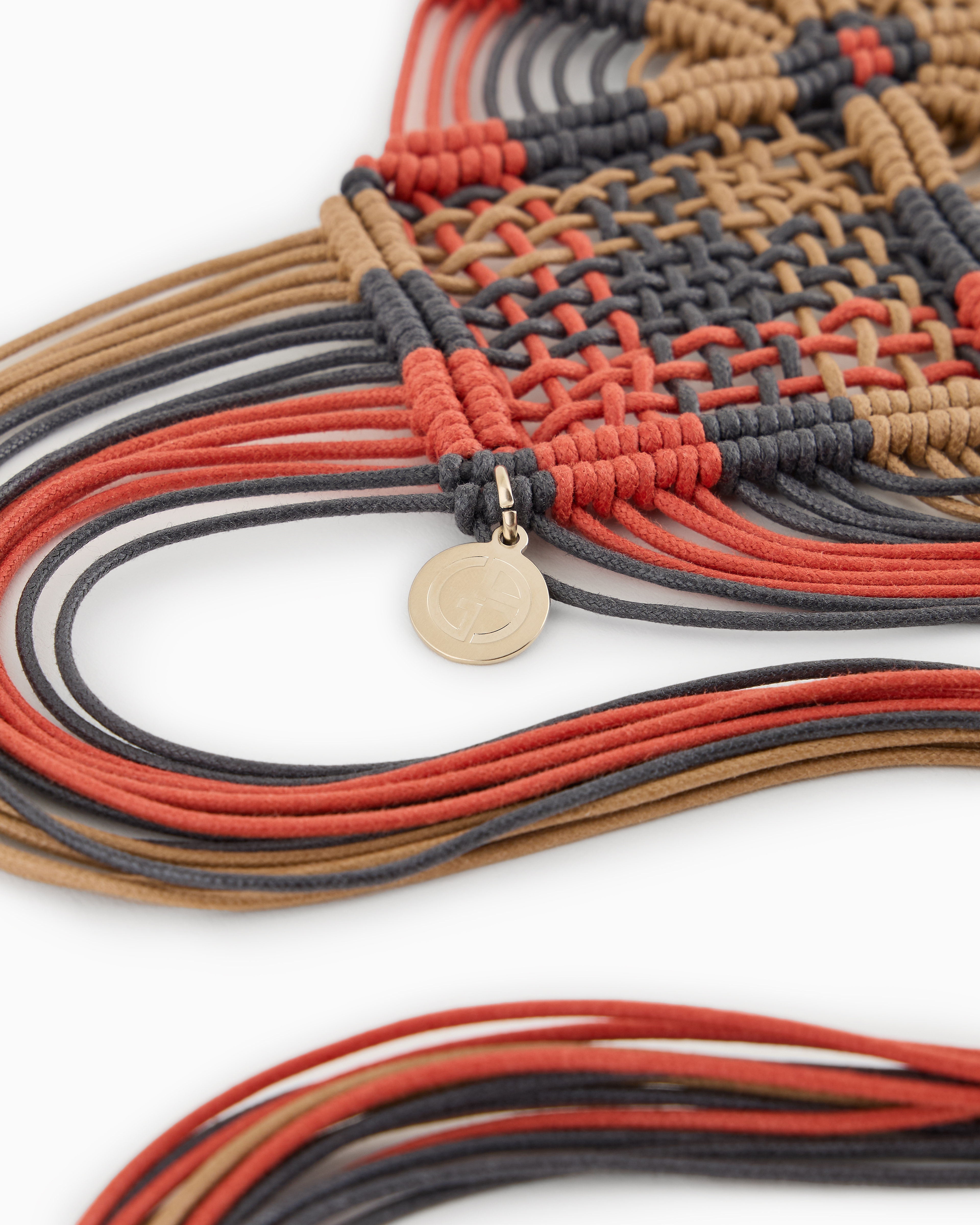 Giorgio Armani Multicoloured Macramé Cotton Belt