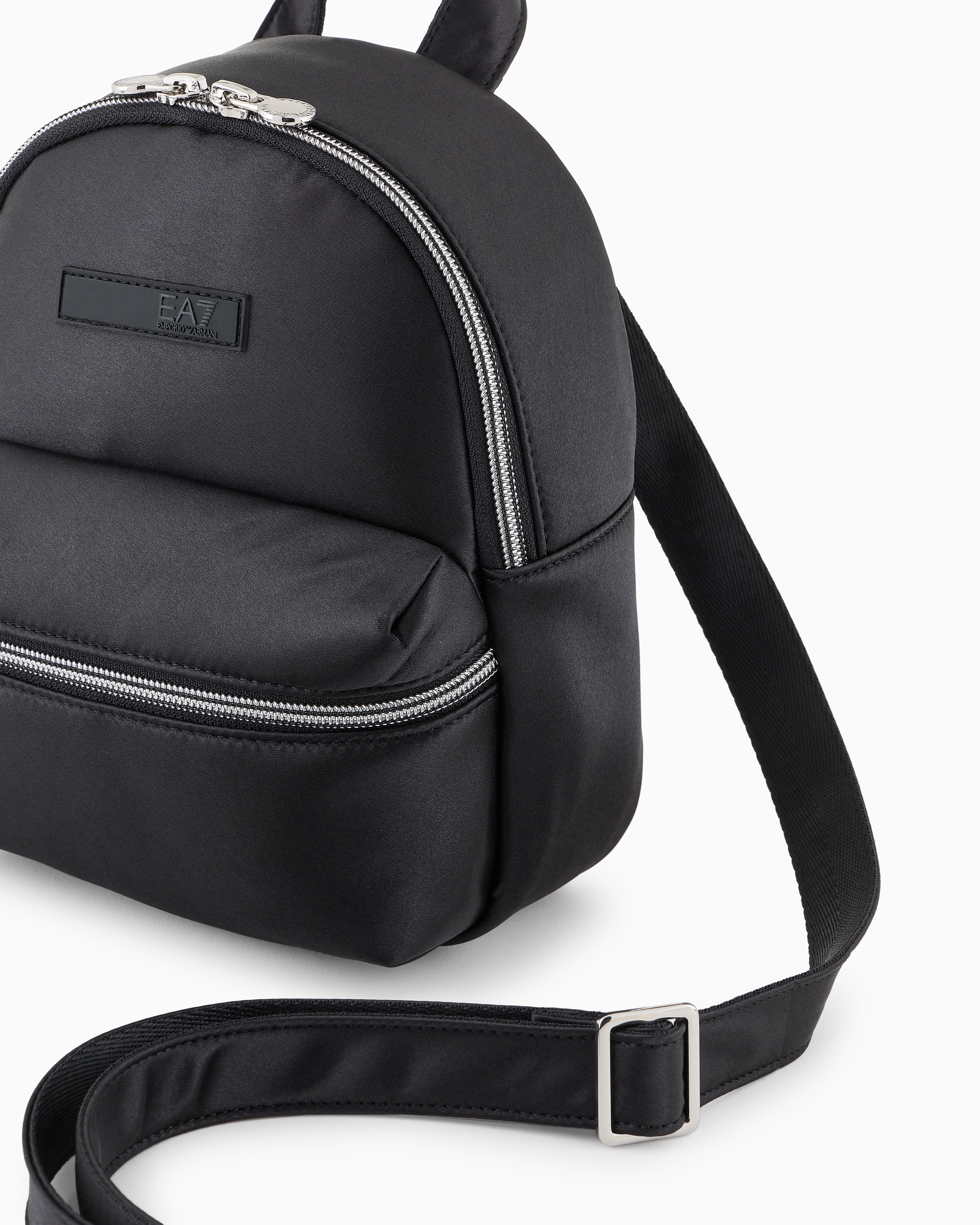 Ea7 Technical Fabric Mini Backpack In Black