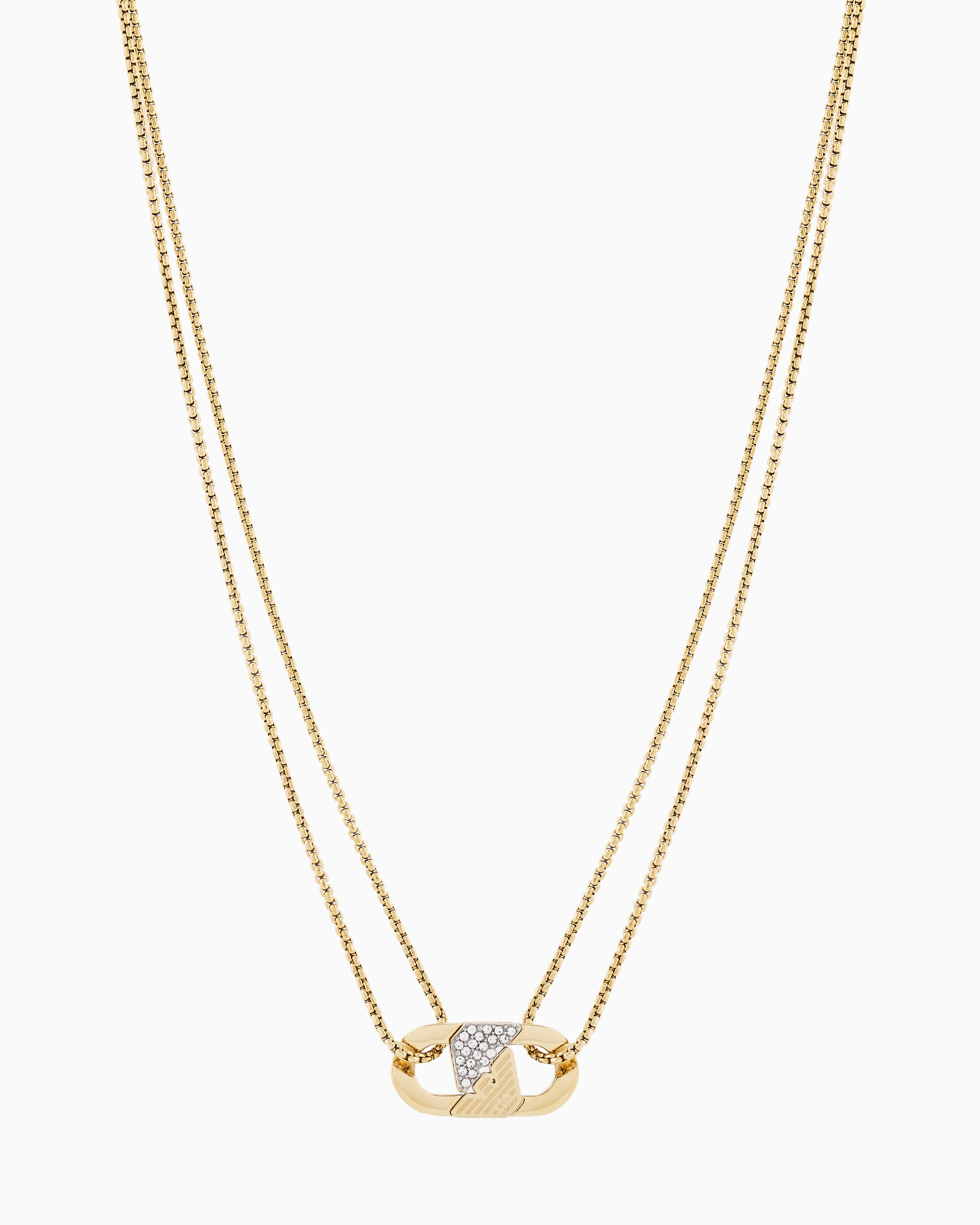 IDネックレス ゴールドトーン ステンレススチール | Emporio Armani